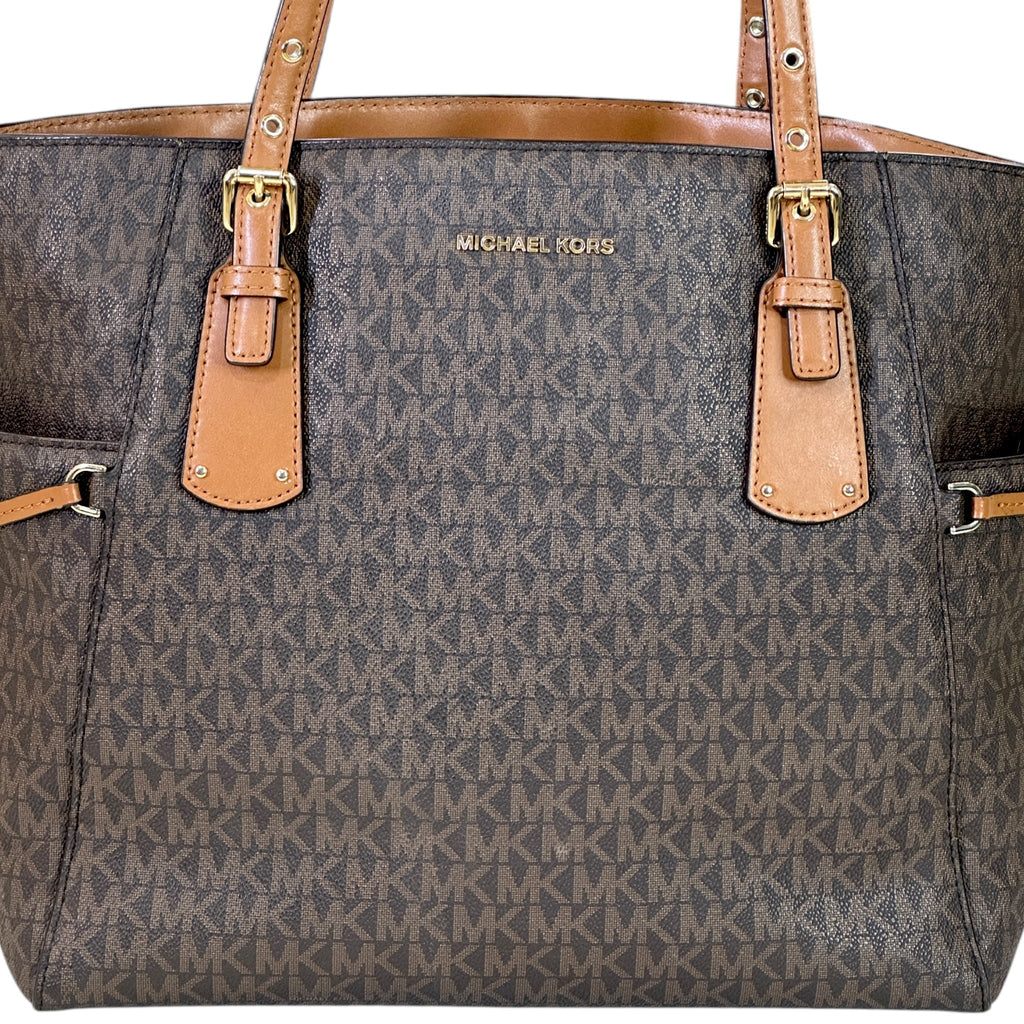 Michael Kors Voyager Tote Brown Monogram Canvas