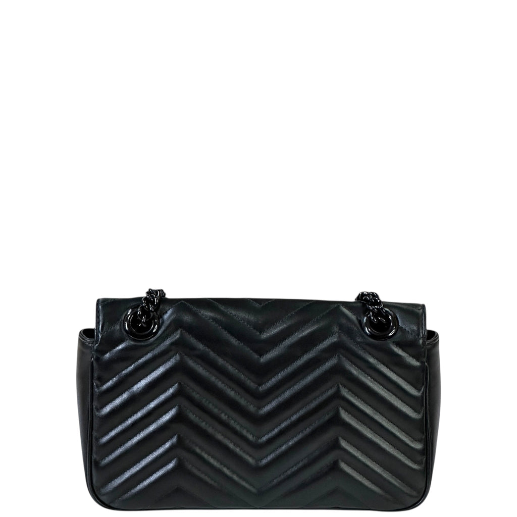 Gucci GG Marmont Shoulder Bag Small Black Matelassé Chevron