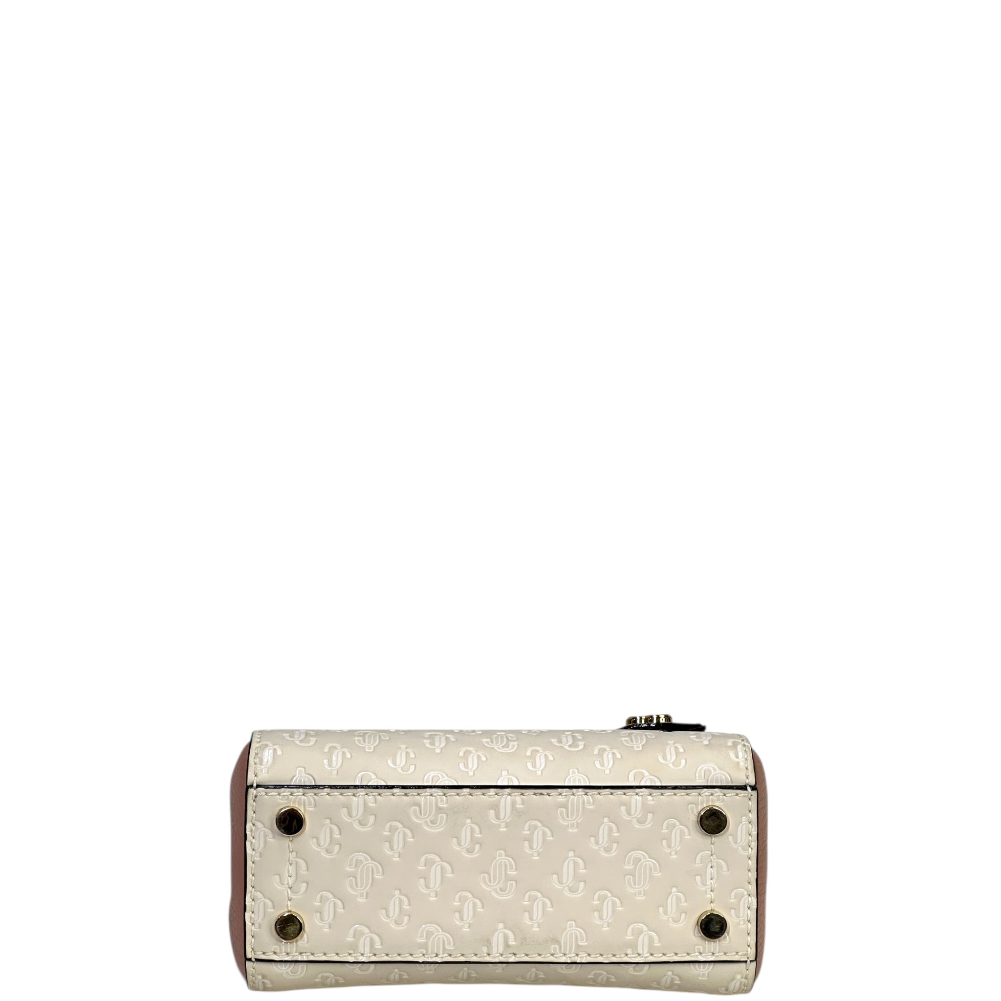 Jimmy Choo Varenne Top Handle Mini Bag Pink/White Embossed Leather