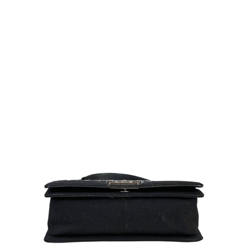 Chanel Mosaic Boy Bag Medium Black Quilted Wool