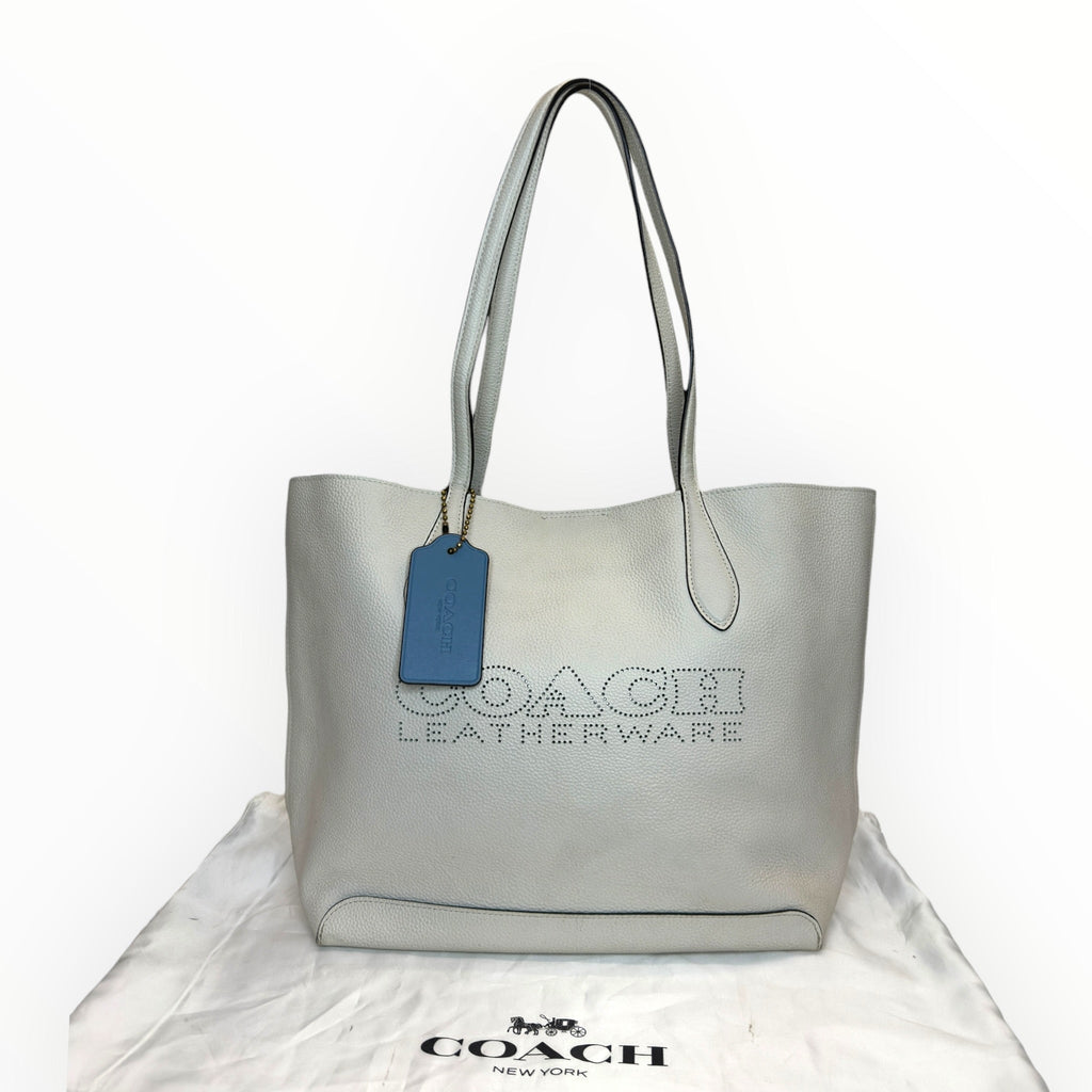 Coach KIA Tote White Leather
