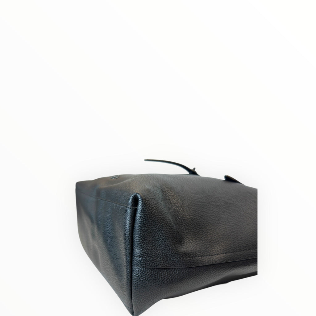 Coach Market Tote Black Polished Pebble Leather