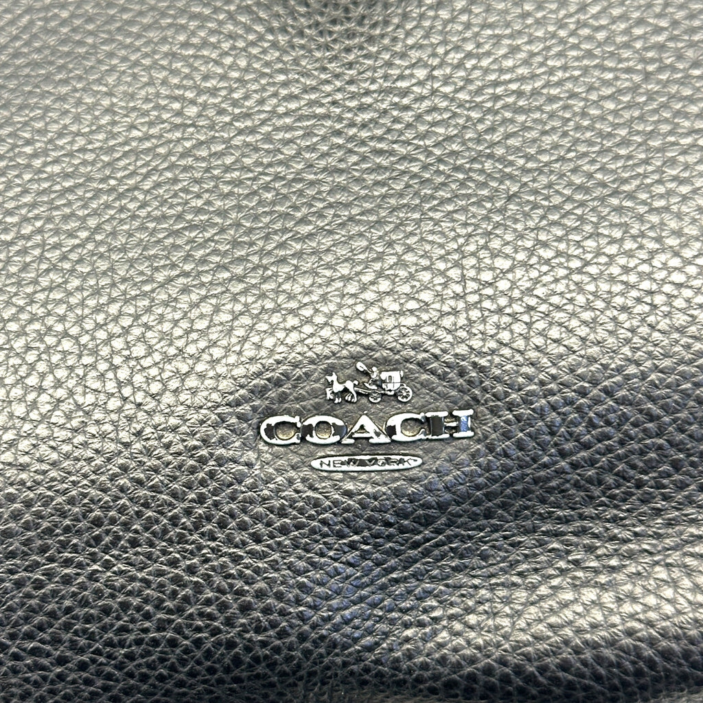 Coach Market Tote Black Polished Pebble Leather