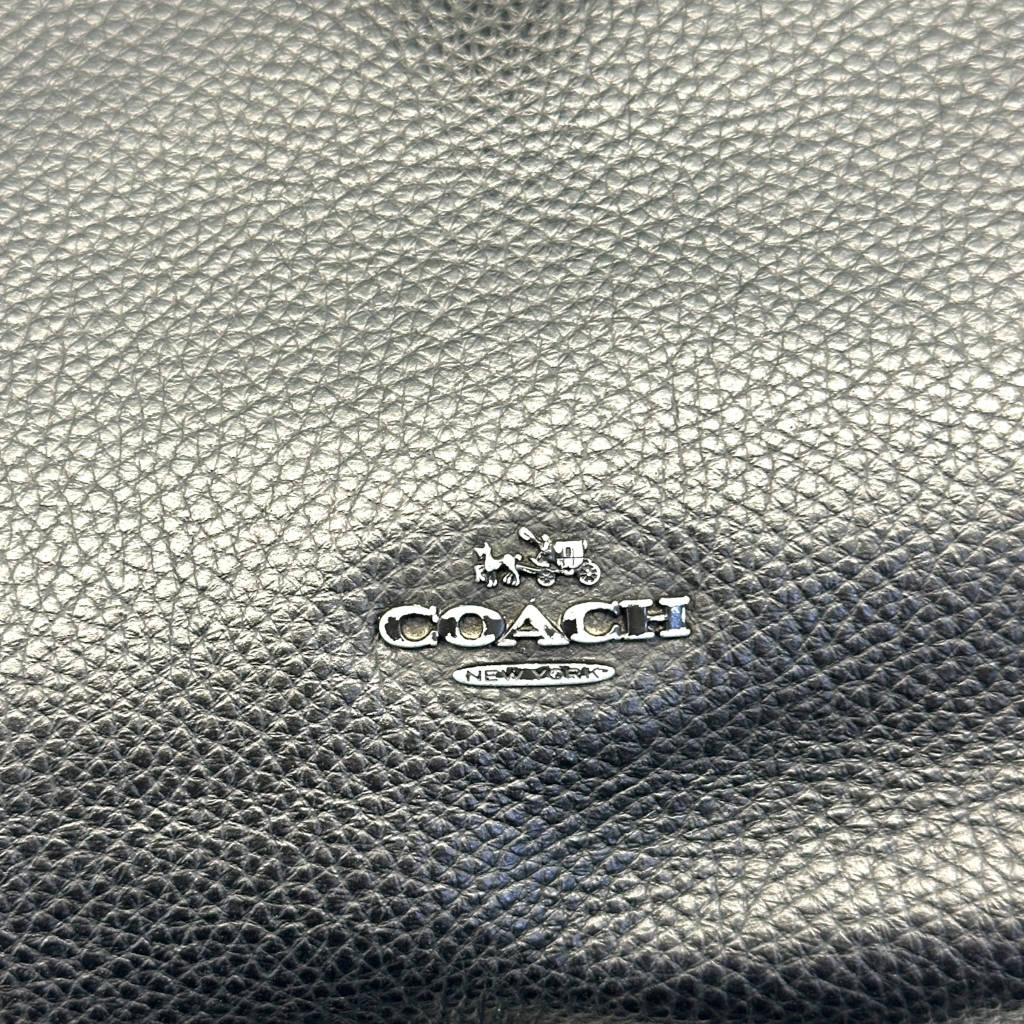 Coach Market Tote Black Polished Pebble Leather