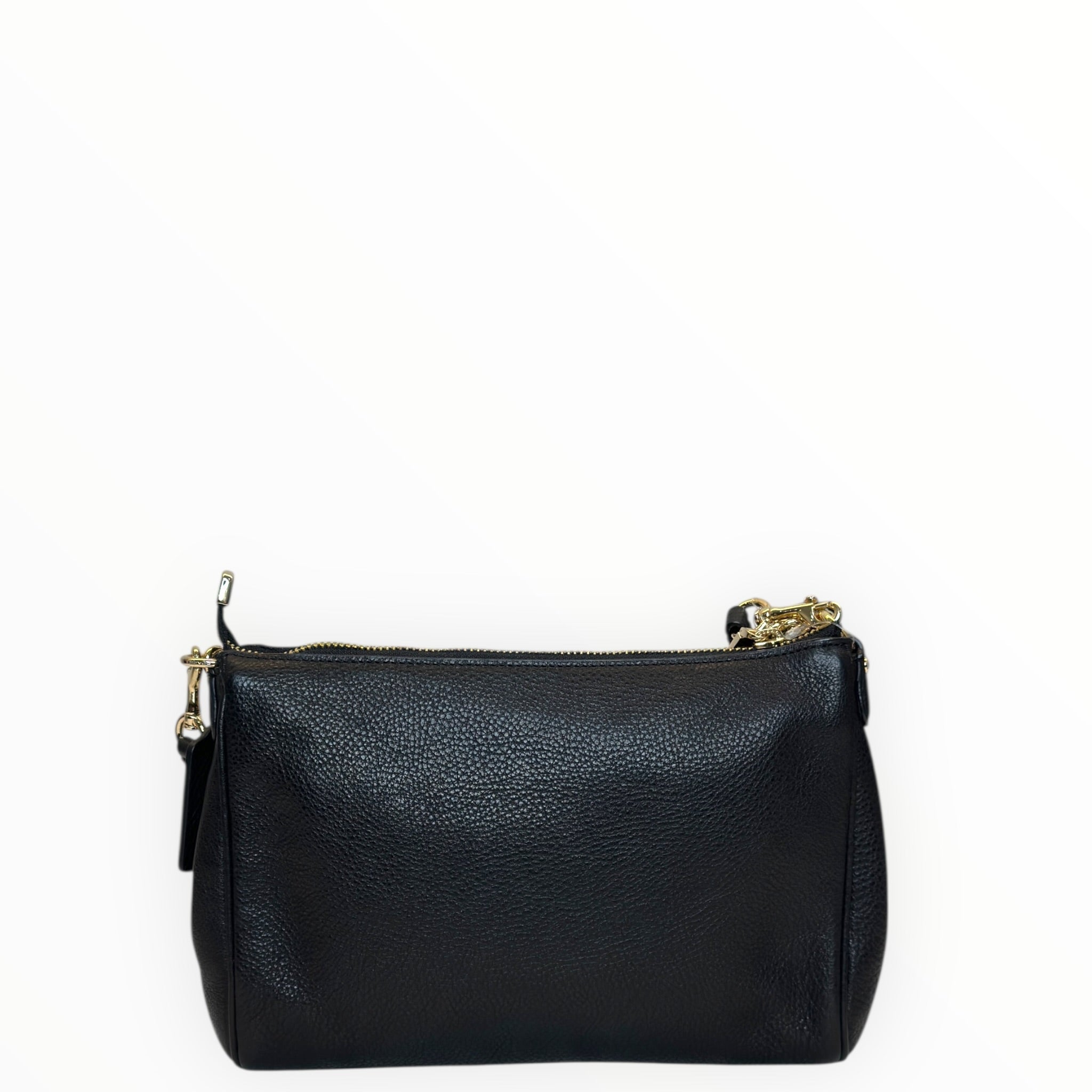 Coach Carrie Crossbody Bag Black Pebbled Leather