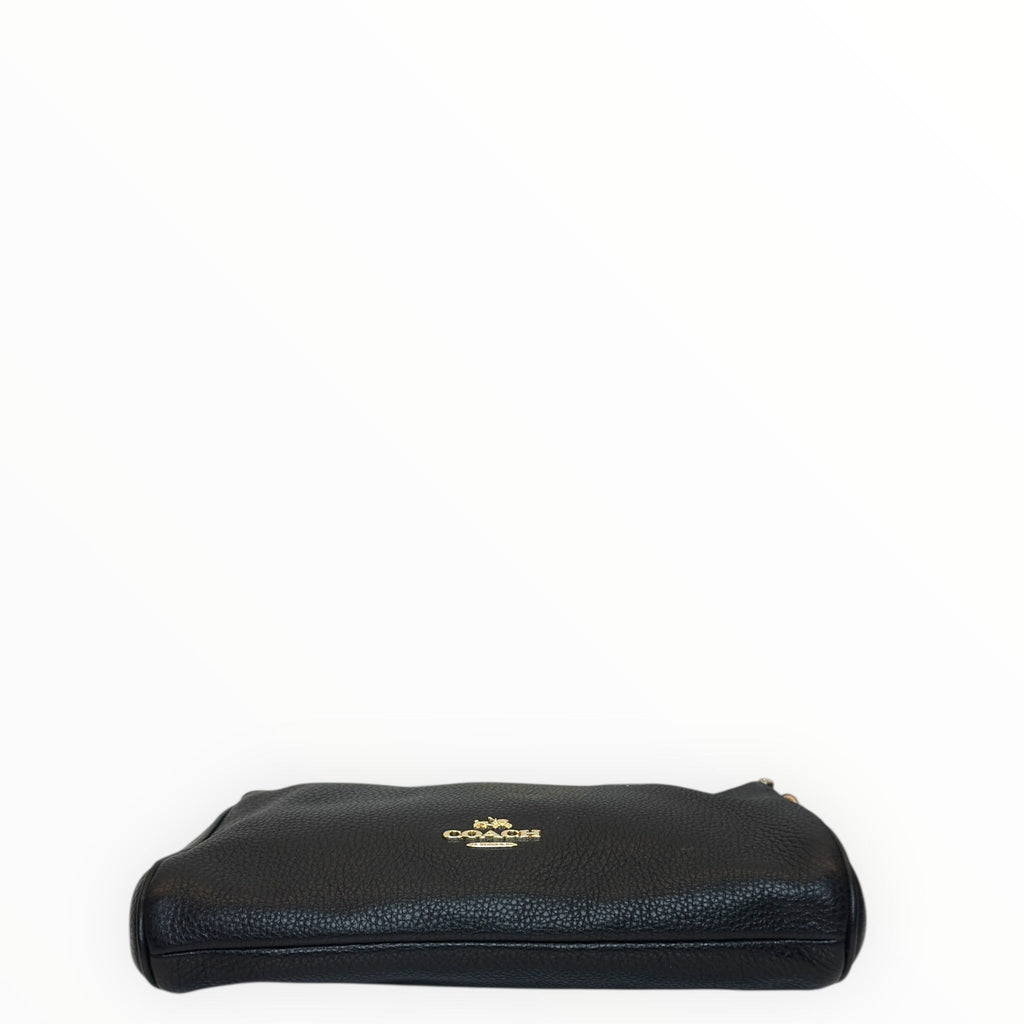 Coach Carrie Crossbody Bag Black Pebbled Leather