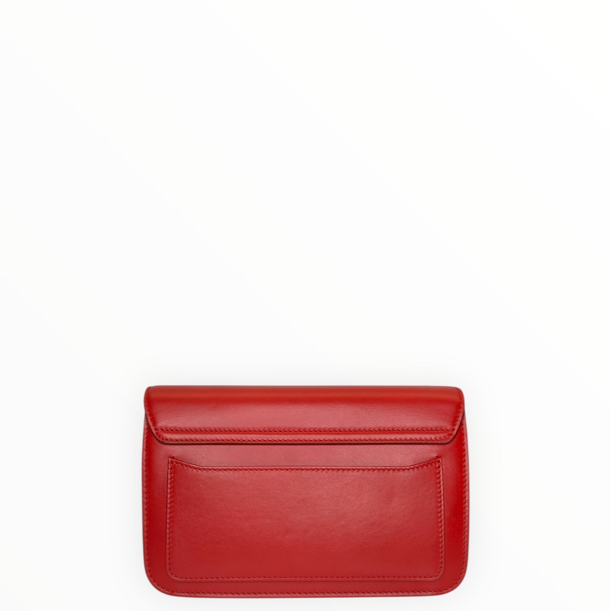 Chloé C Chain Shoulder Bag Red Suede-trimmed Leather
