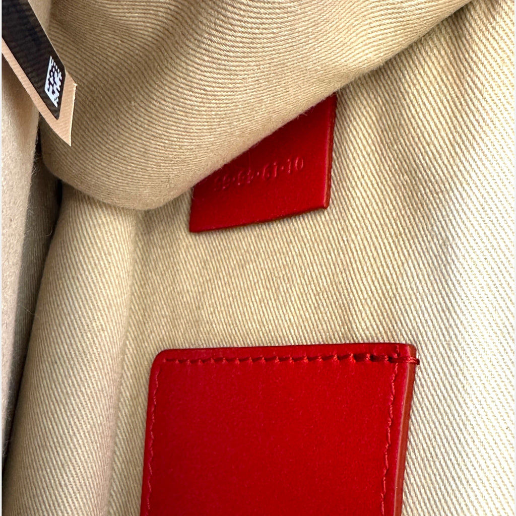 Chloé C Chain Shoulder Bag Red Suede-trimmed Leather