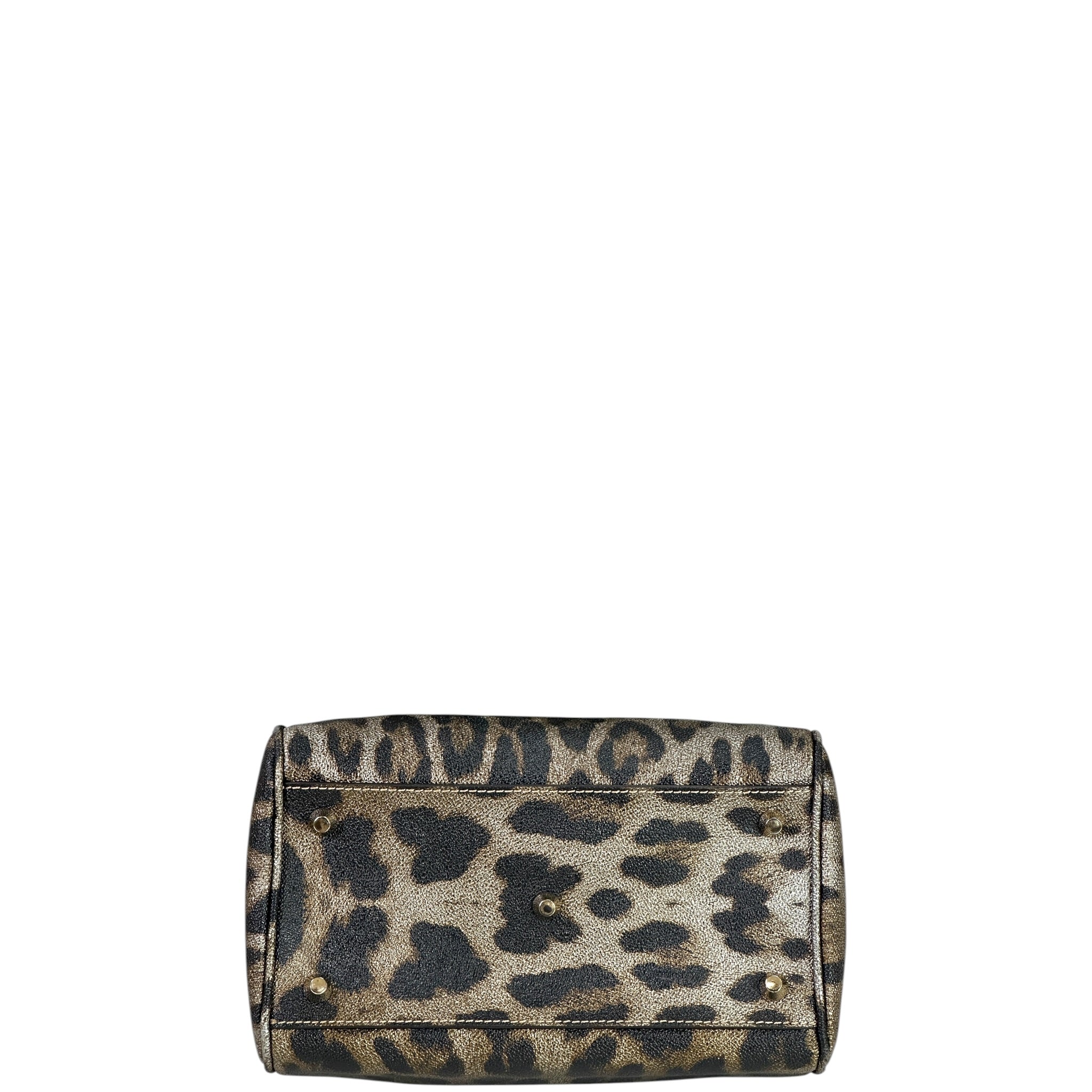 Roberto Cavalli Boston Bag Brown Leopard Print Leather