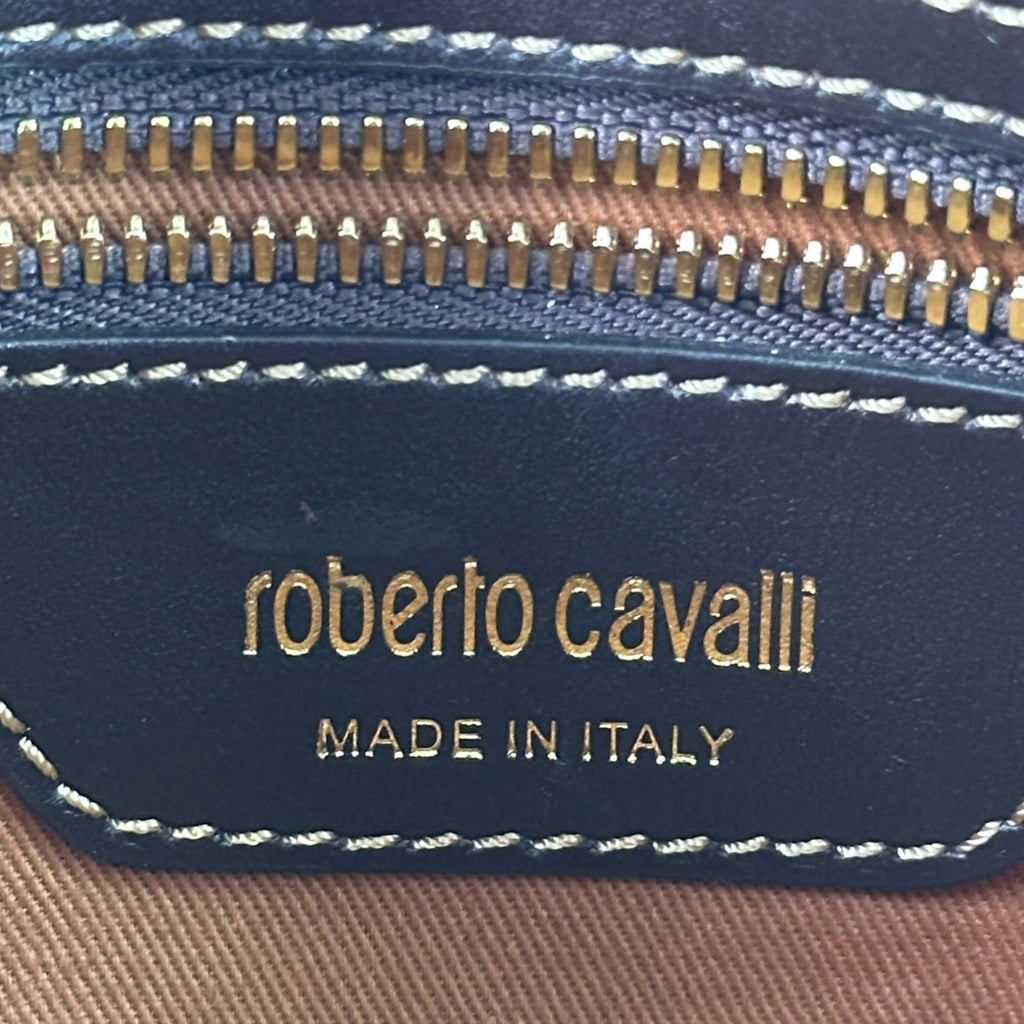 Roberto Cavalli Boston Bag Brown Leopard Print Leather
