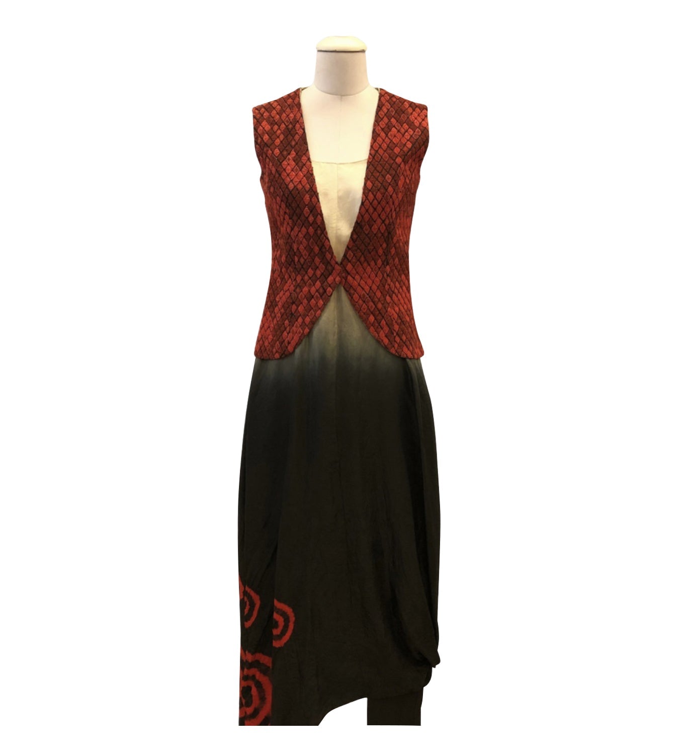 Anamika Khanna Black &amp; Red Cape set