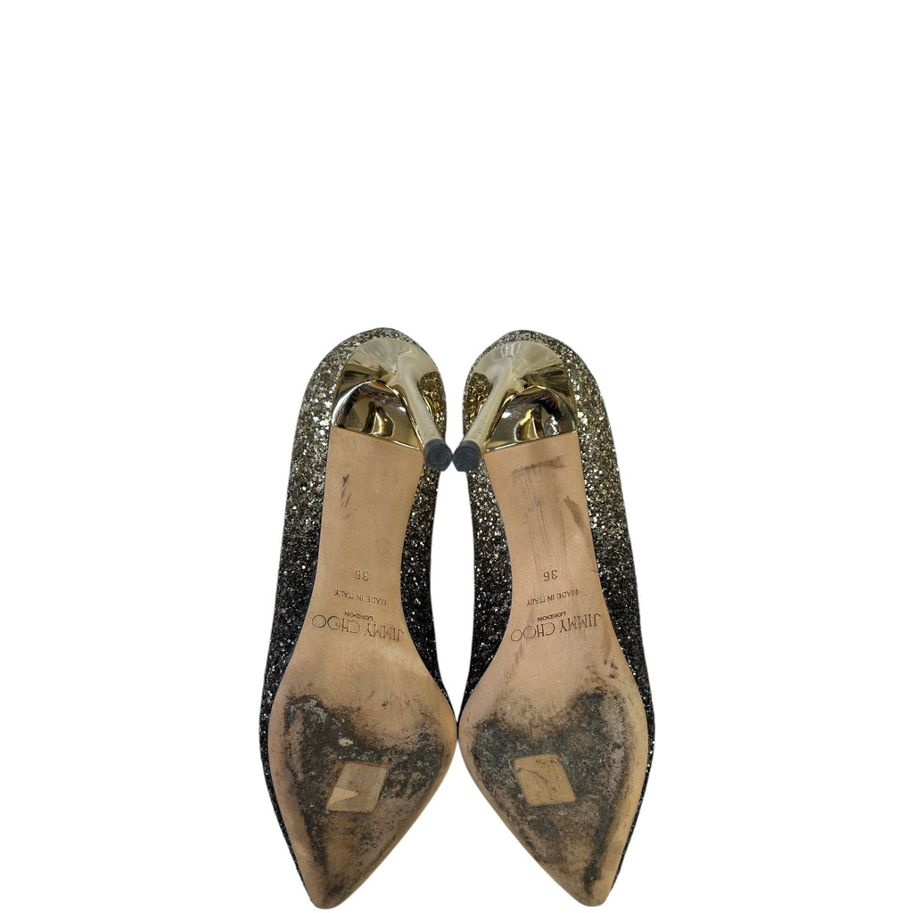 Jimmy Choo Romy Pumps Gradation Coarse Glitter Size 36