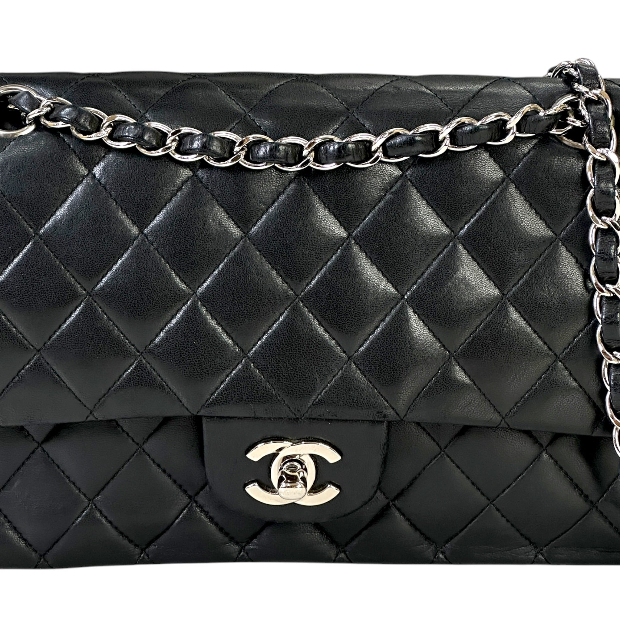 Chanel Classic Flap Bag Medium Black Smooth Lambskin