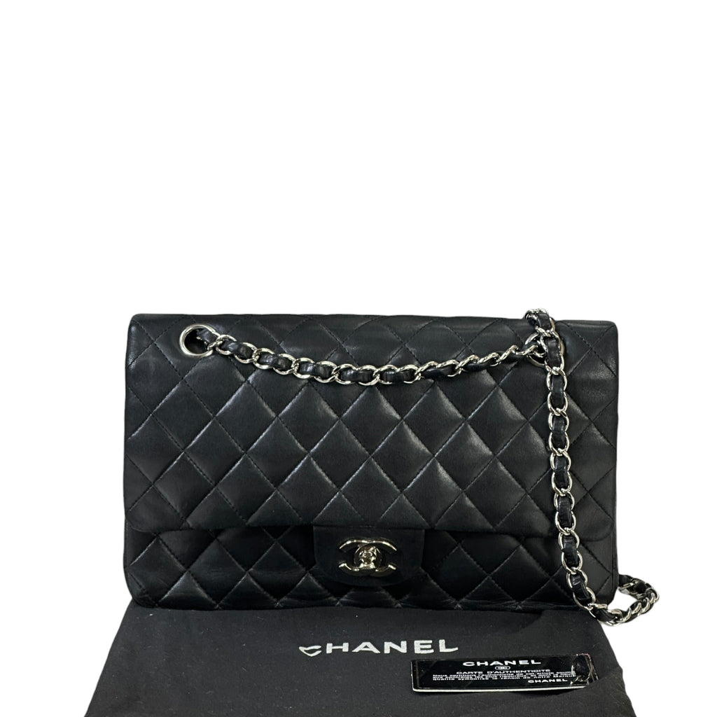 Chanel Classic Flap Bag Medium Black Smooth Lambskin