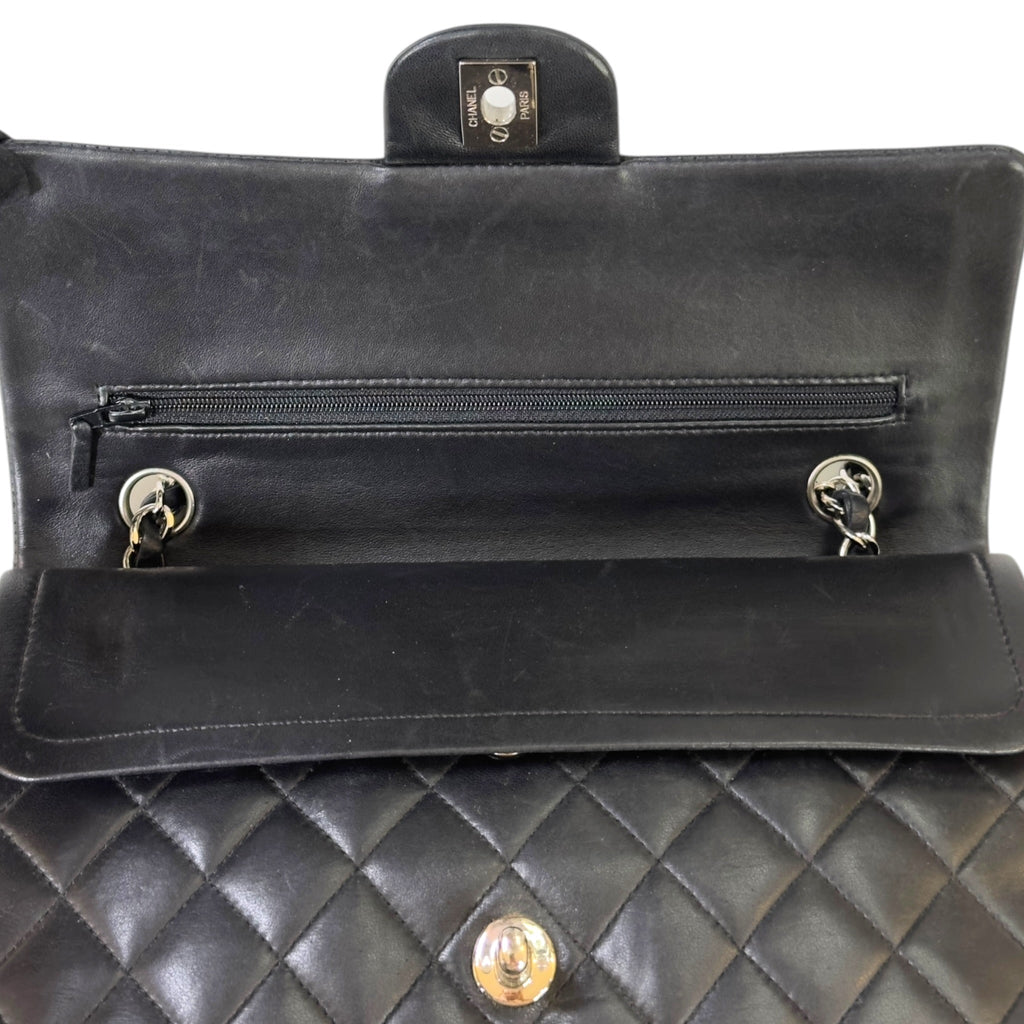 Chanel Classic Flap Bag Medium Black Smooth Lambskin