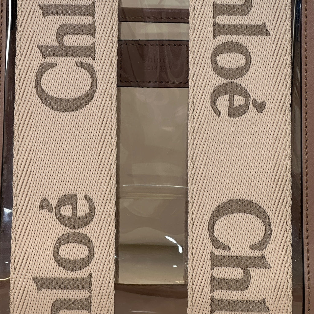 Chloé Woody Tote Bag Small Jelly Blush/Beige Leather Trim