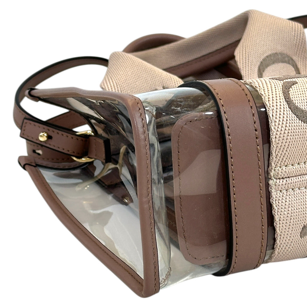 Chloé Woody Tote Bag Small Jelly Blush/Beige Leather Trim