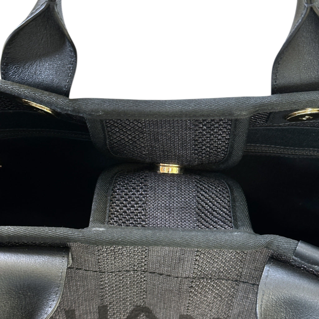 Chanel Deauville Shopper Tote Black Canvas