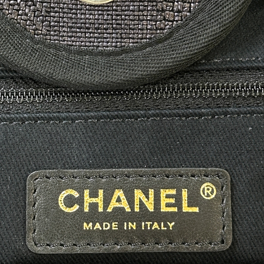 Chanel Deauville Shopper Tote Black Canvas