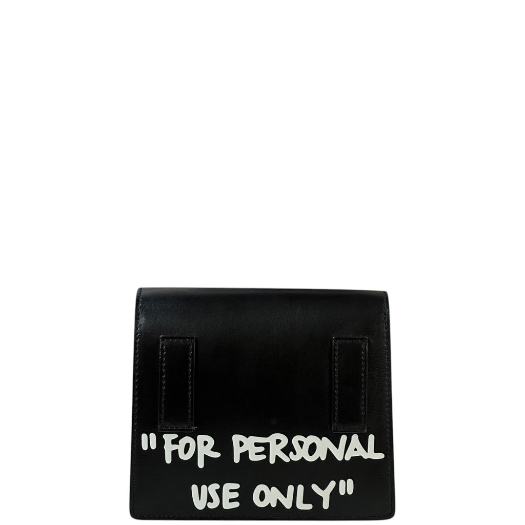 Off-White Jitney "Cash Inside" Crossbody BagBlack Leather