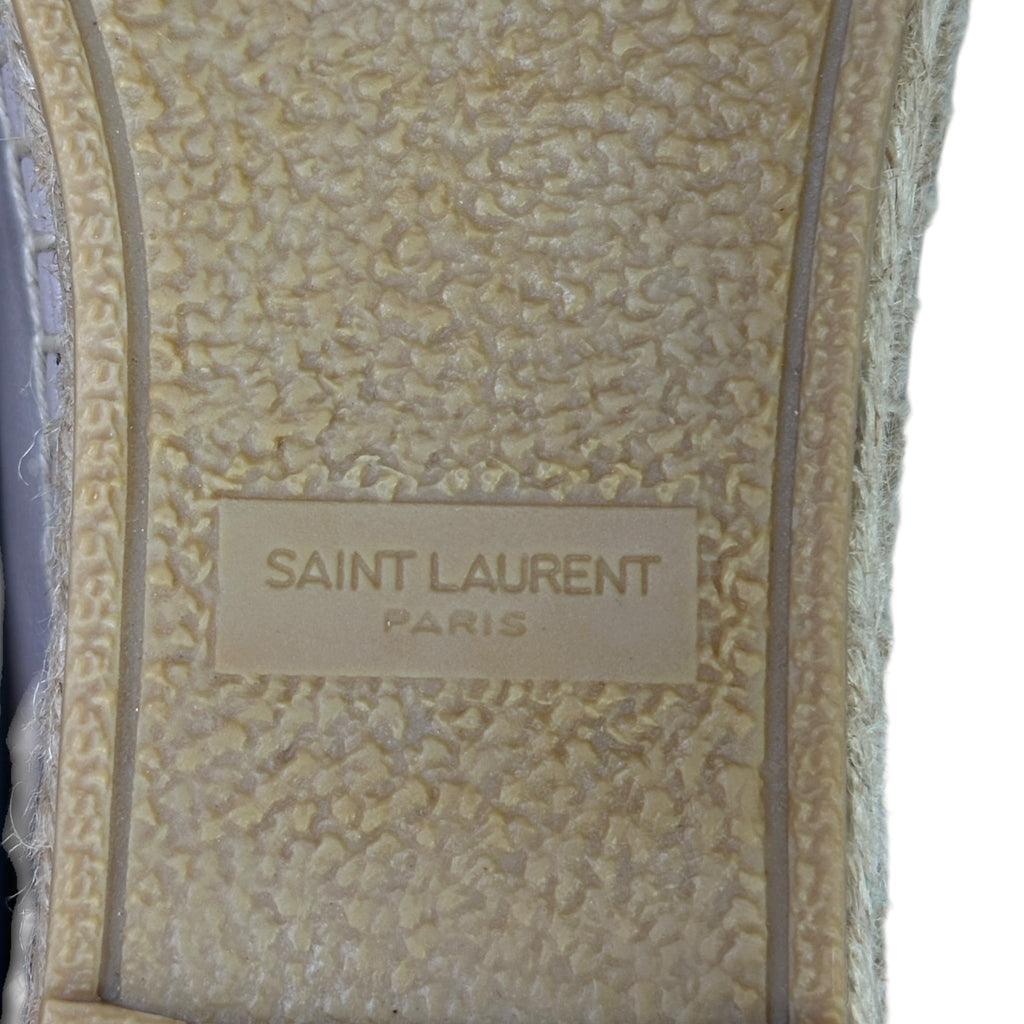 Saint Laurent Cassandre Espadrilles Beige Logo-Embossed Leather EU 36