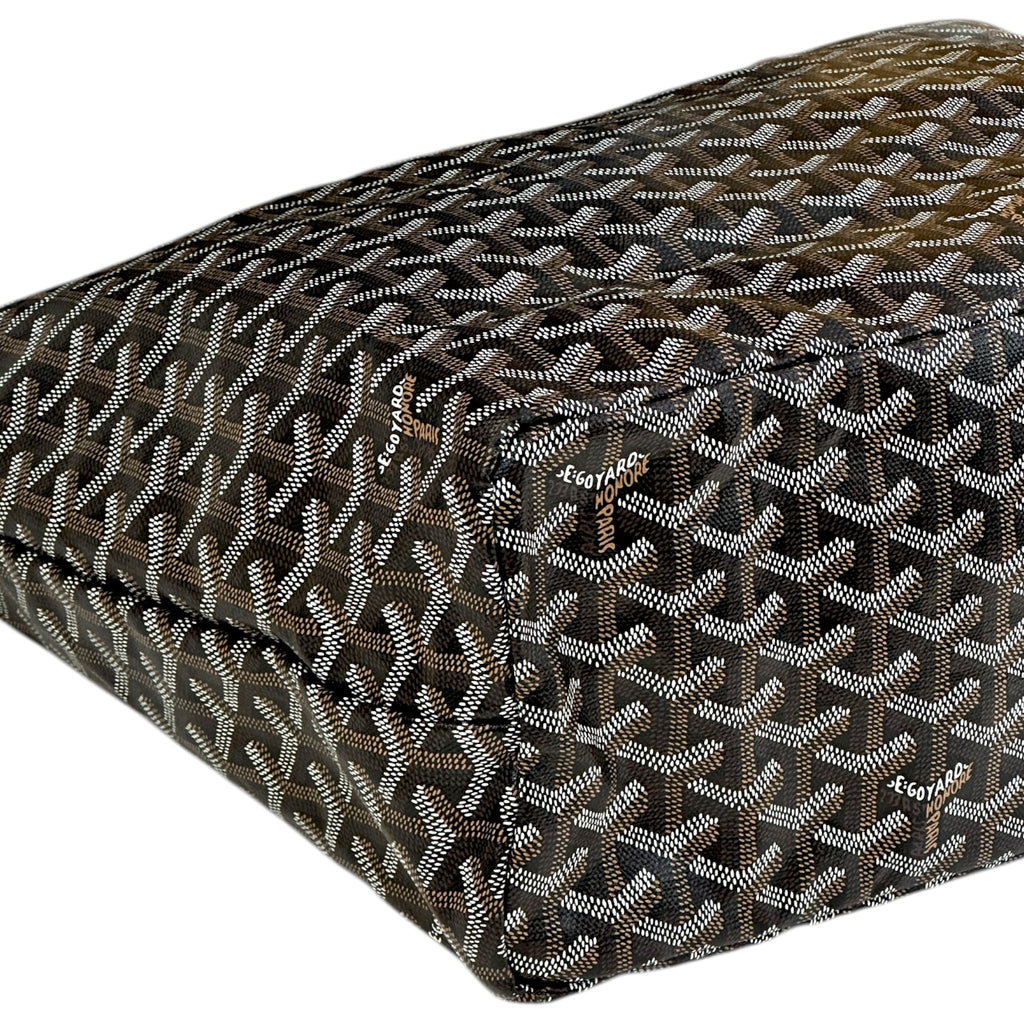 Goyard St Louis PM Tote Black/Tan Goyardine