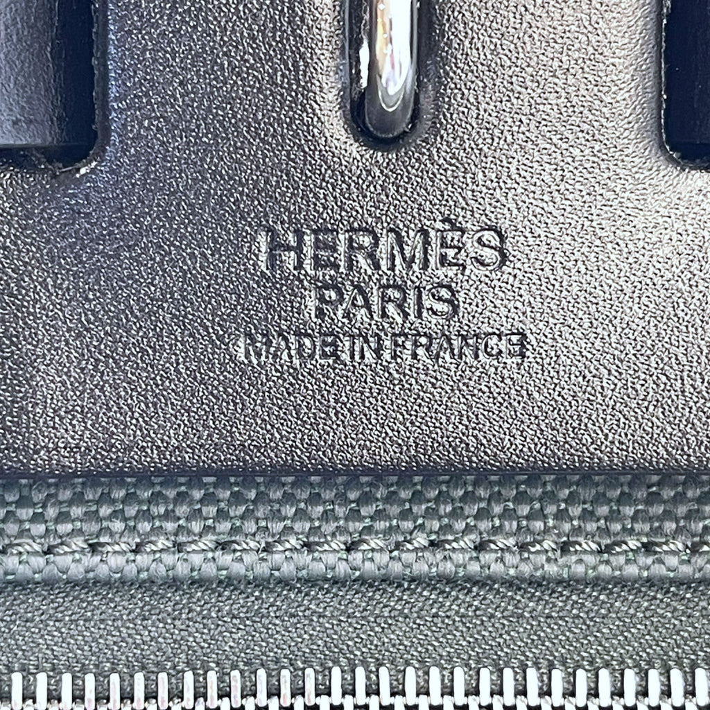 Hermès Herbag Zip 31 Travel Bag Black Militaire Canvas