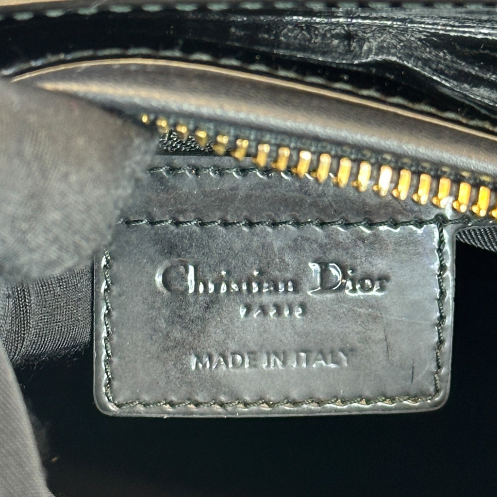 Christian Dior Lady Dior Medium Black Cannage Patent