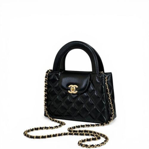 Chanel Nano Kelly Shopper black quilted Lambskin