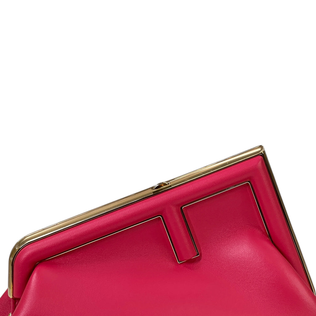 Fendi First clutch bag fuchsia nappa leather