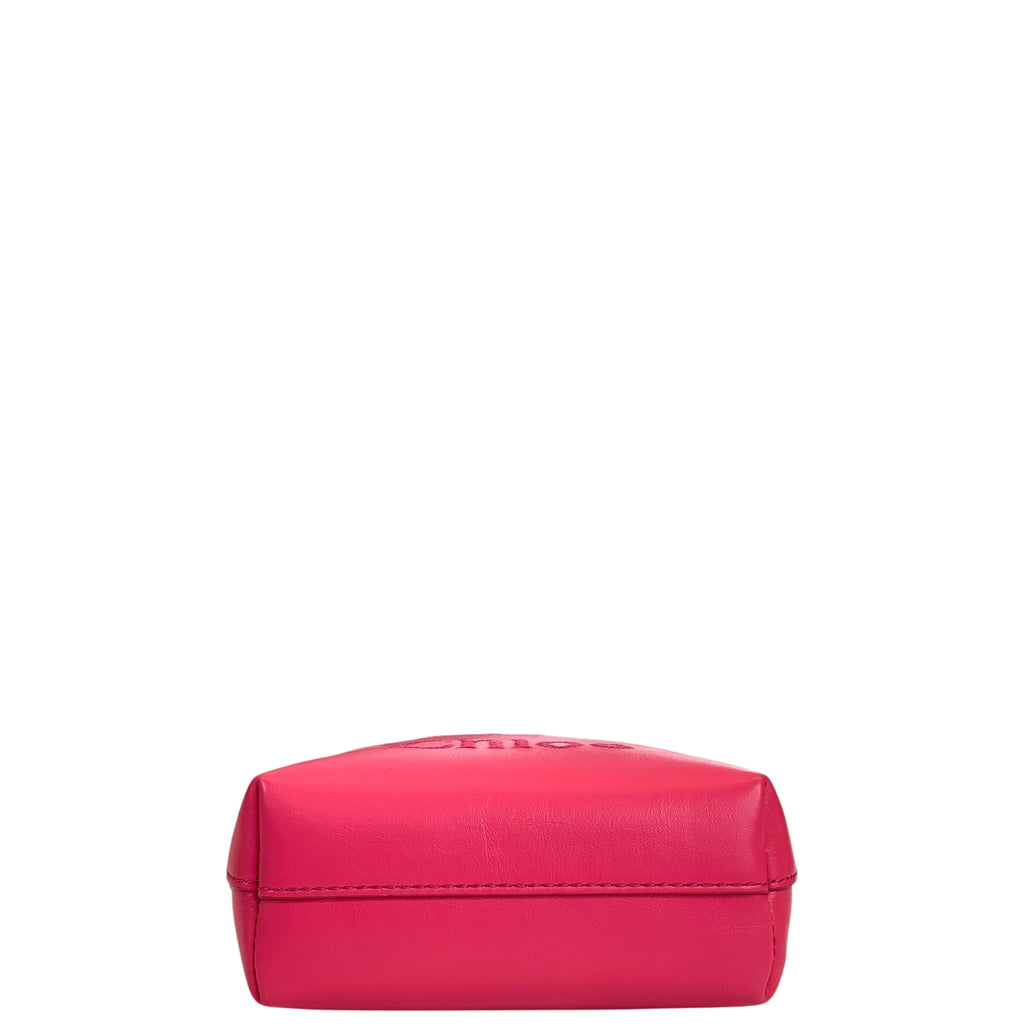Chloé's Sense Micro Tote Bag Pink Shiny Calfskin
