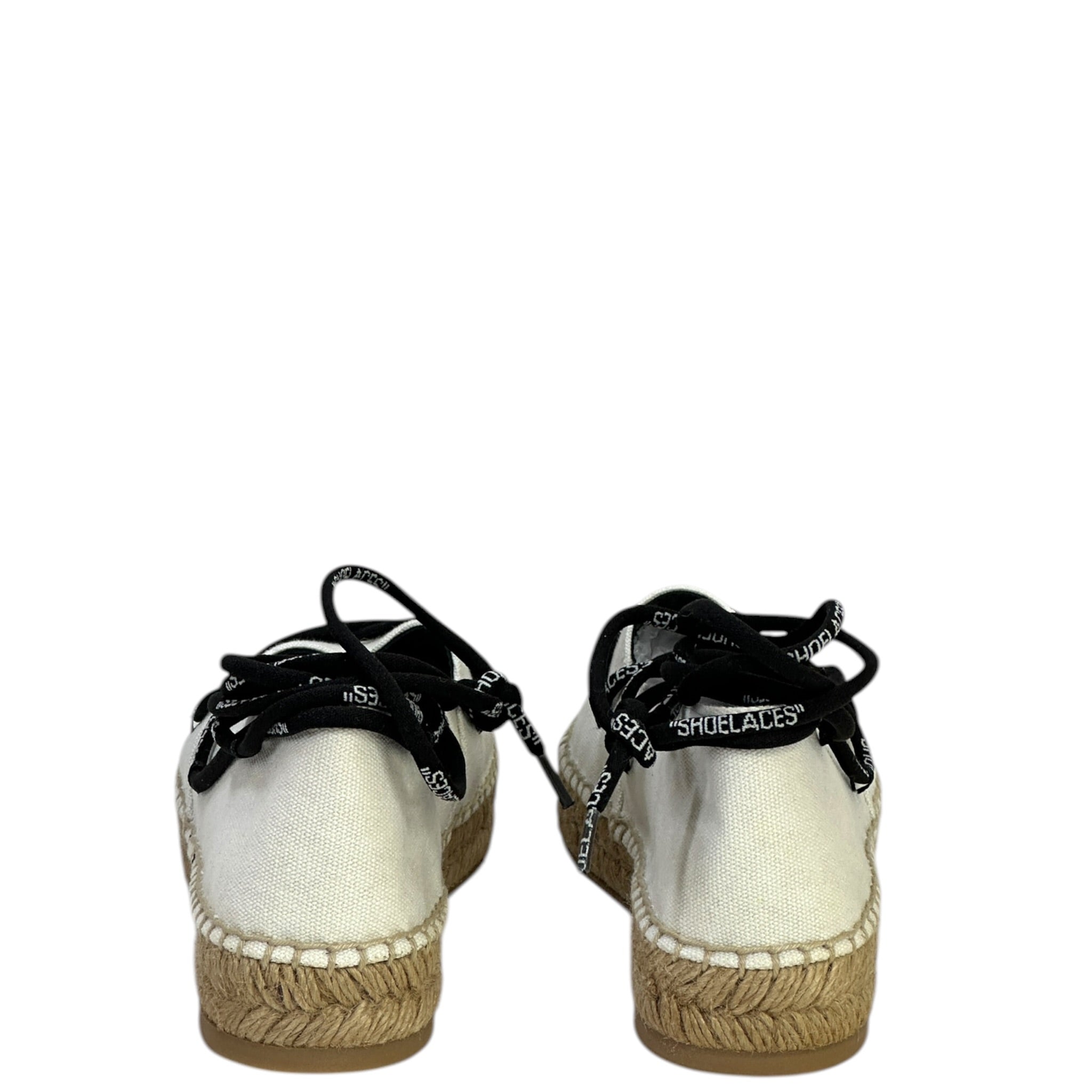 Off-White lace-up flat espadrilles white canvas size 36