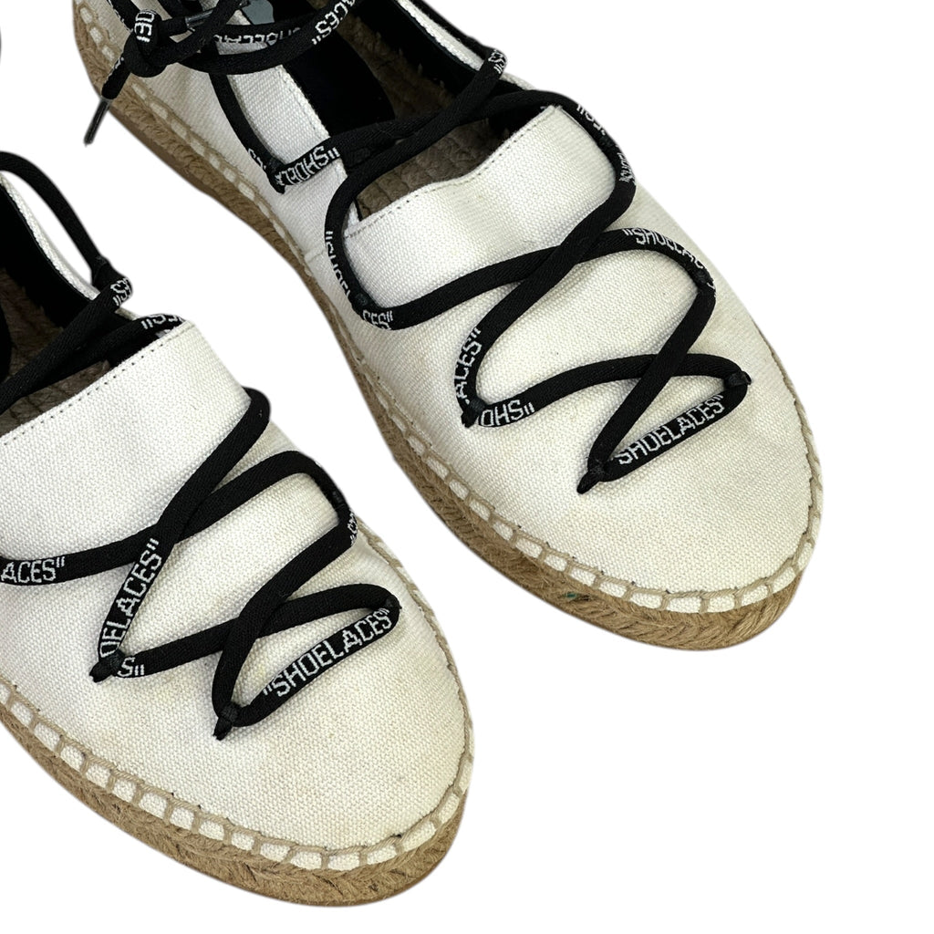 Off-White lace-up flat espadrilles white canvas size 36