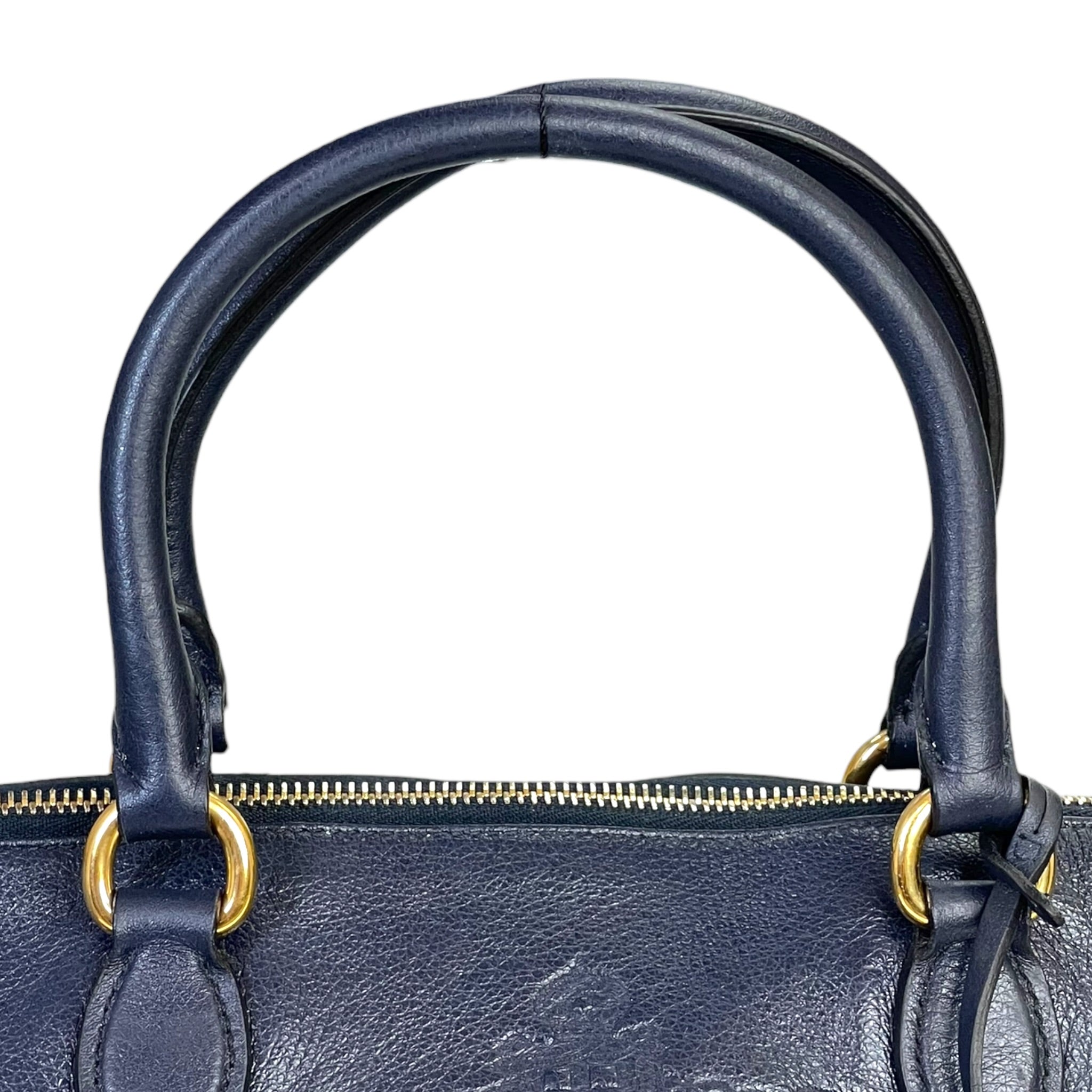 Prada Logo Embossed Satchel Baltico Glace Calf Leather