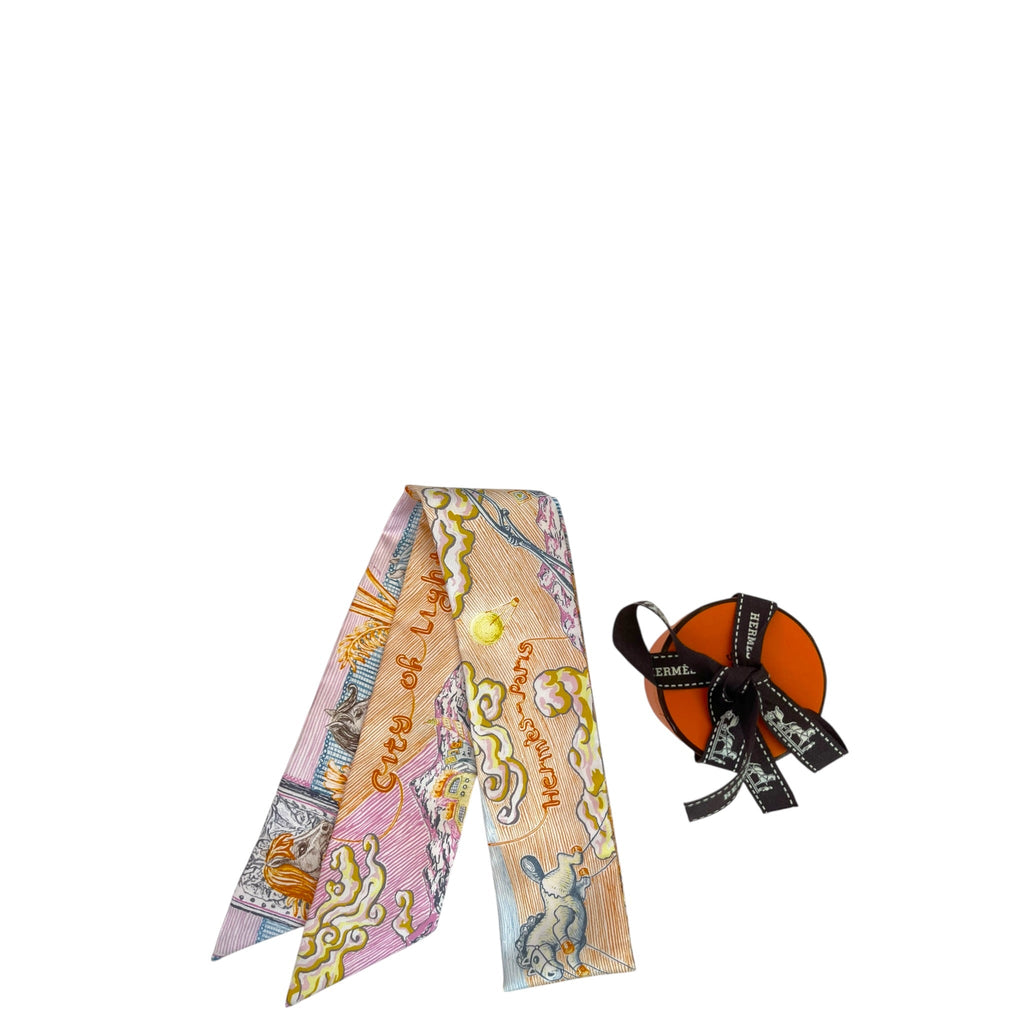 Hermès Twilly City of Light Orange Pink Silk