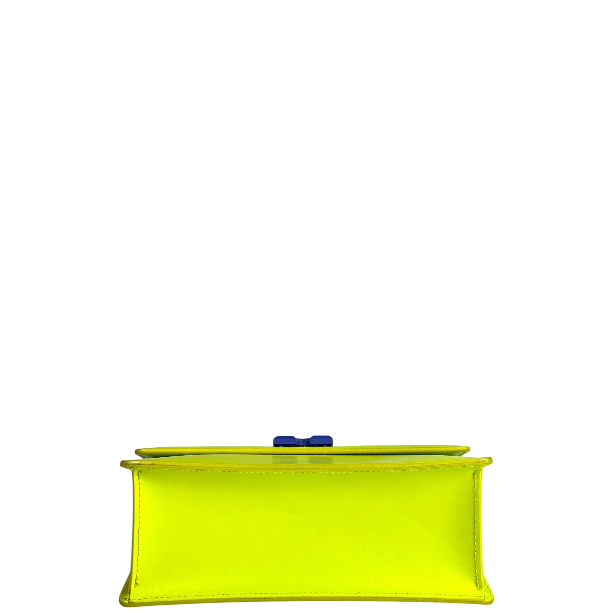 Off-White Jitney Top Handle Bag Neon Green Leather