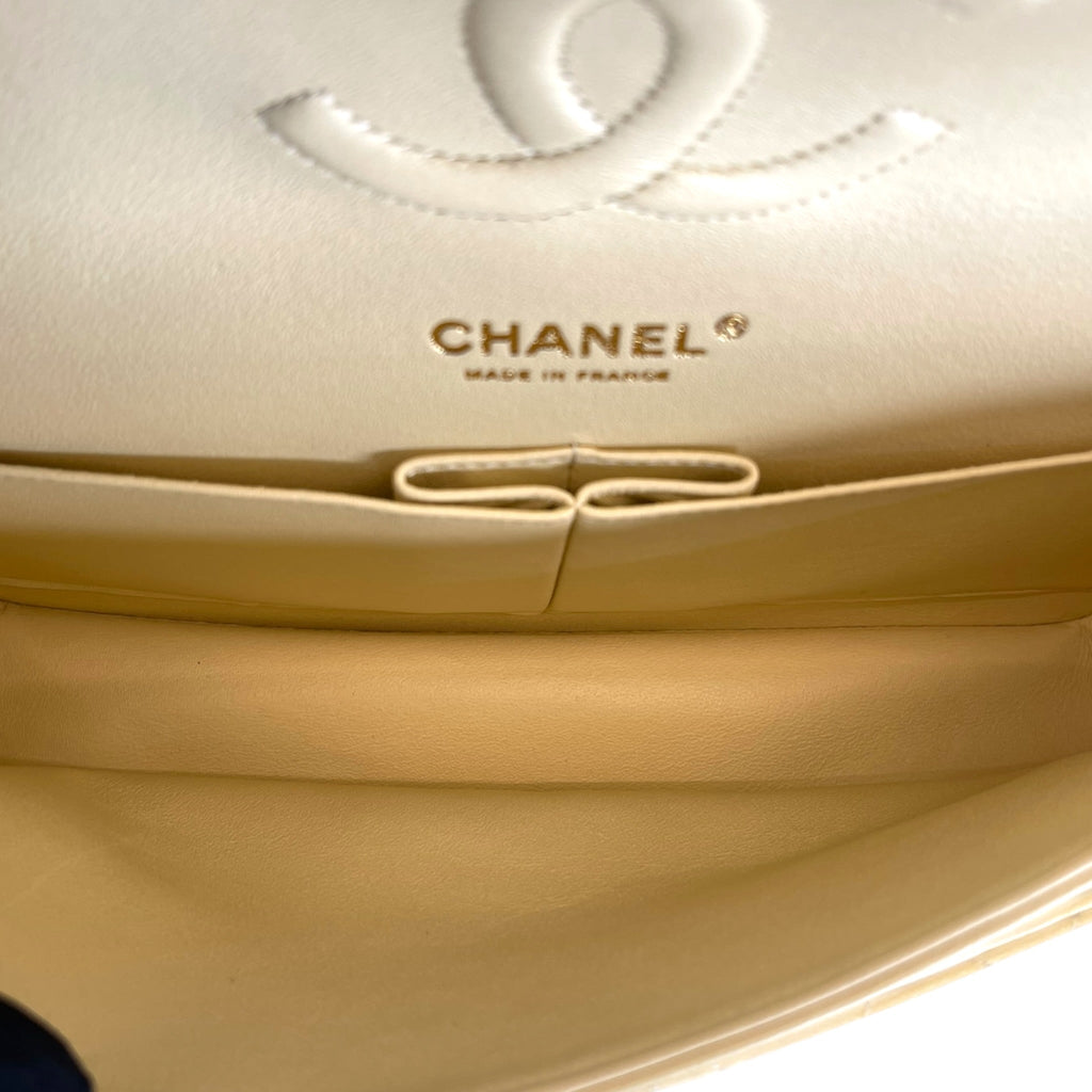 Chanel Classic Double Flap Bag Small Yellow Lambskin Leather
