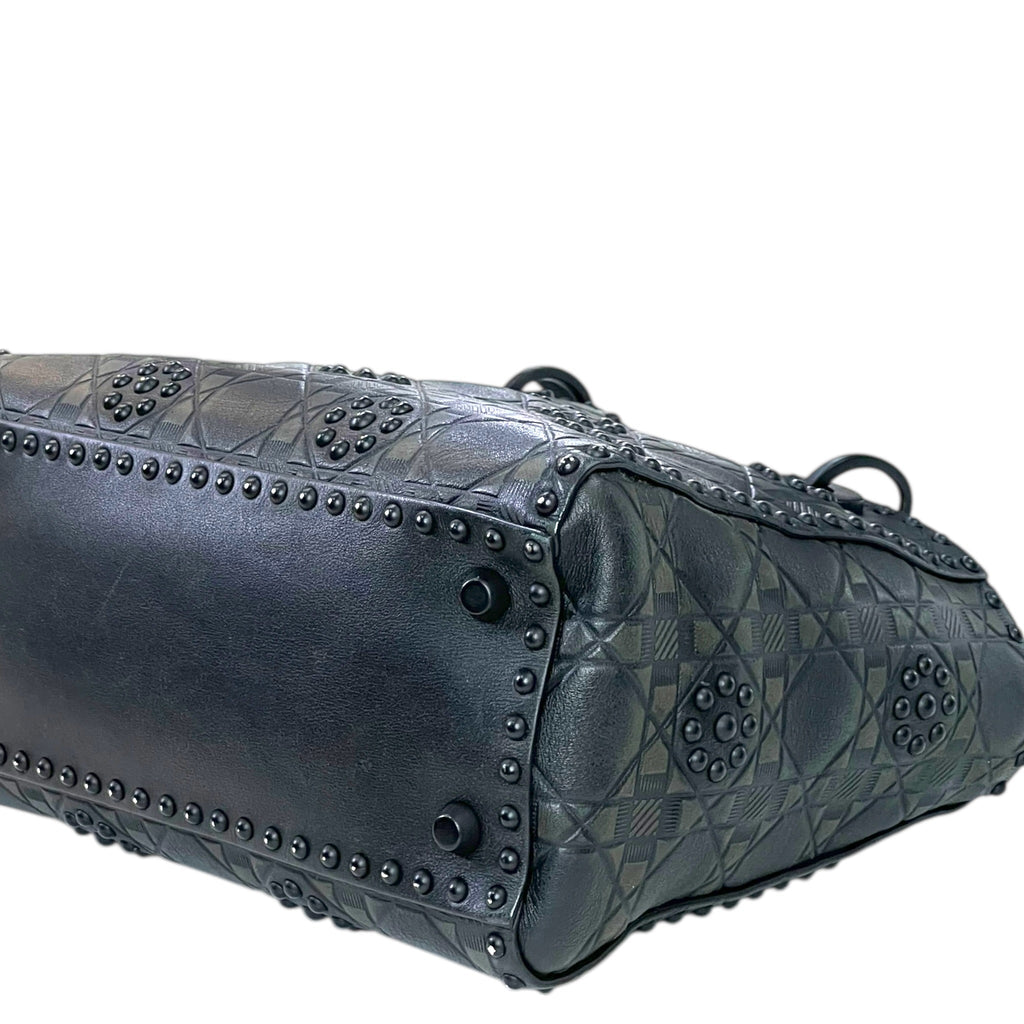 Christian Dior Studded Lady Dior medium Black Matte Calfskin Cannage