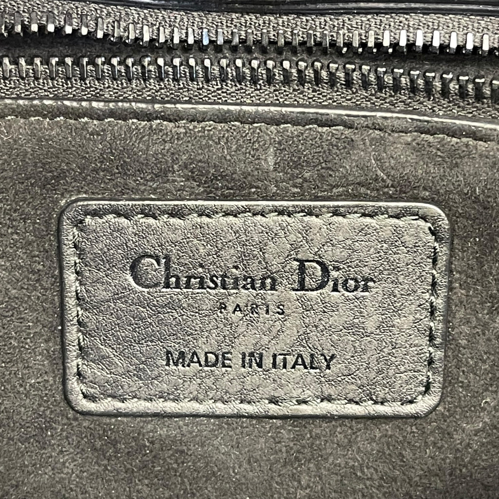 Christian Dior Studded Lady Dior medium Black Matte Calfskin Cannage