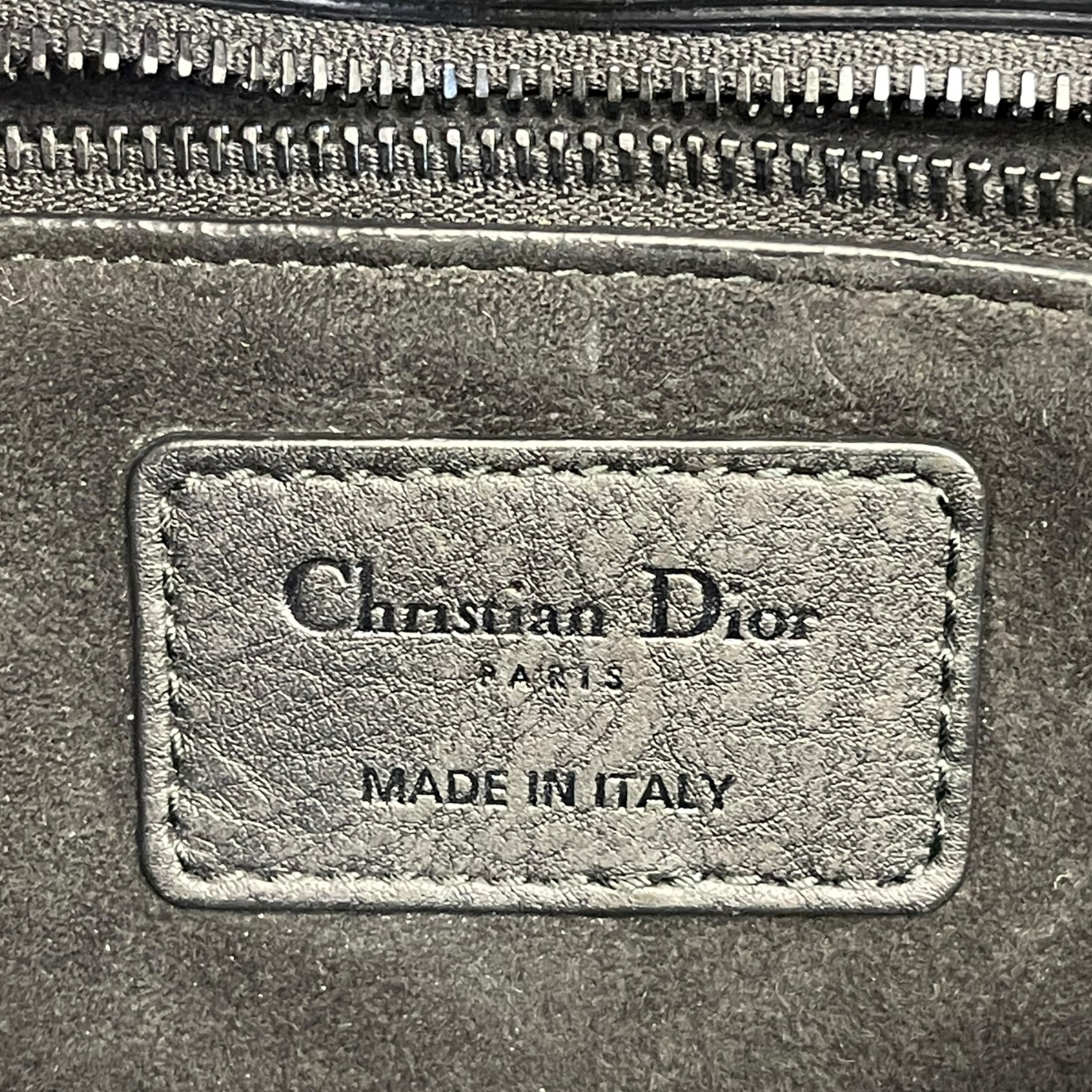 Christian Dior Studded Lady Dior medium Black Matte Calfskin Cannage