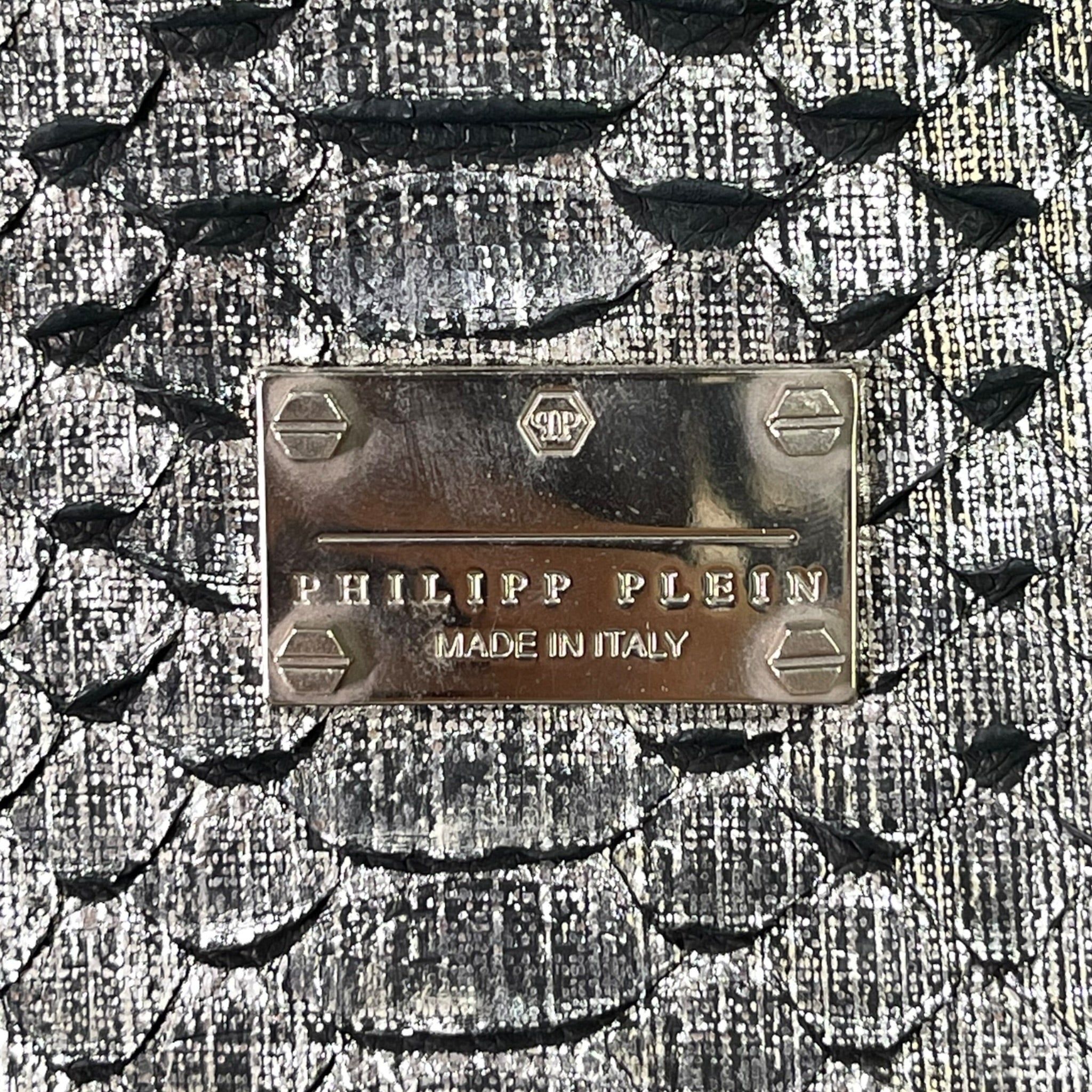 Philipp Plein Skull Tote Bag Silver Leather