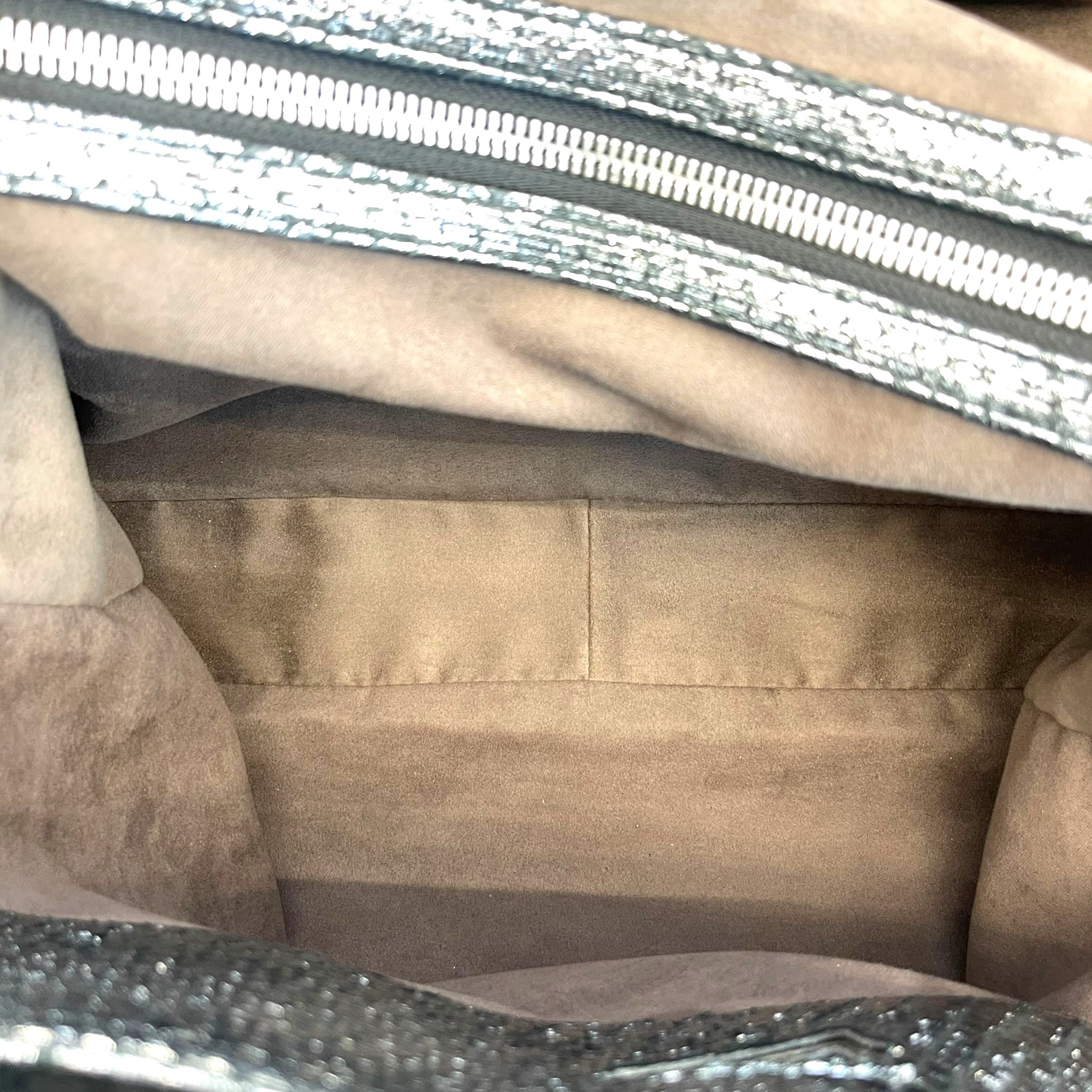Philipp Plein Skull Tote Bag Silver Leather