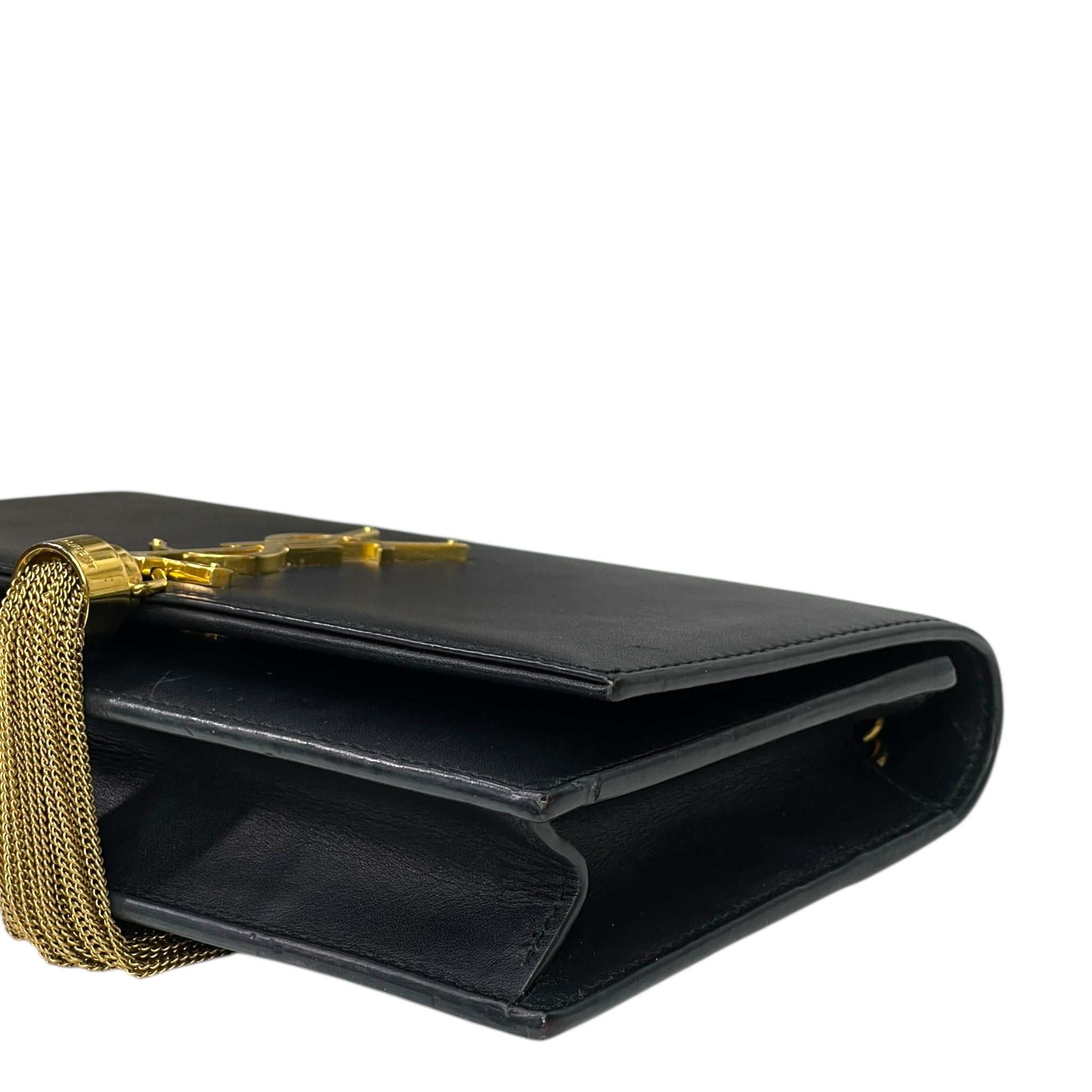 Saint Laurent Kate Tassel Clutch Black Leather