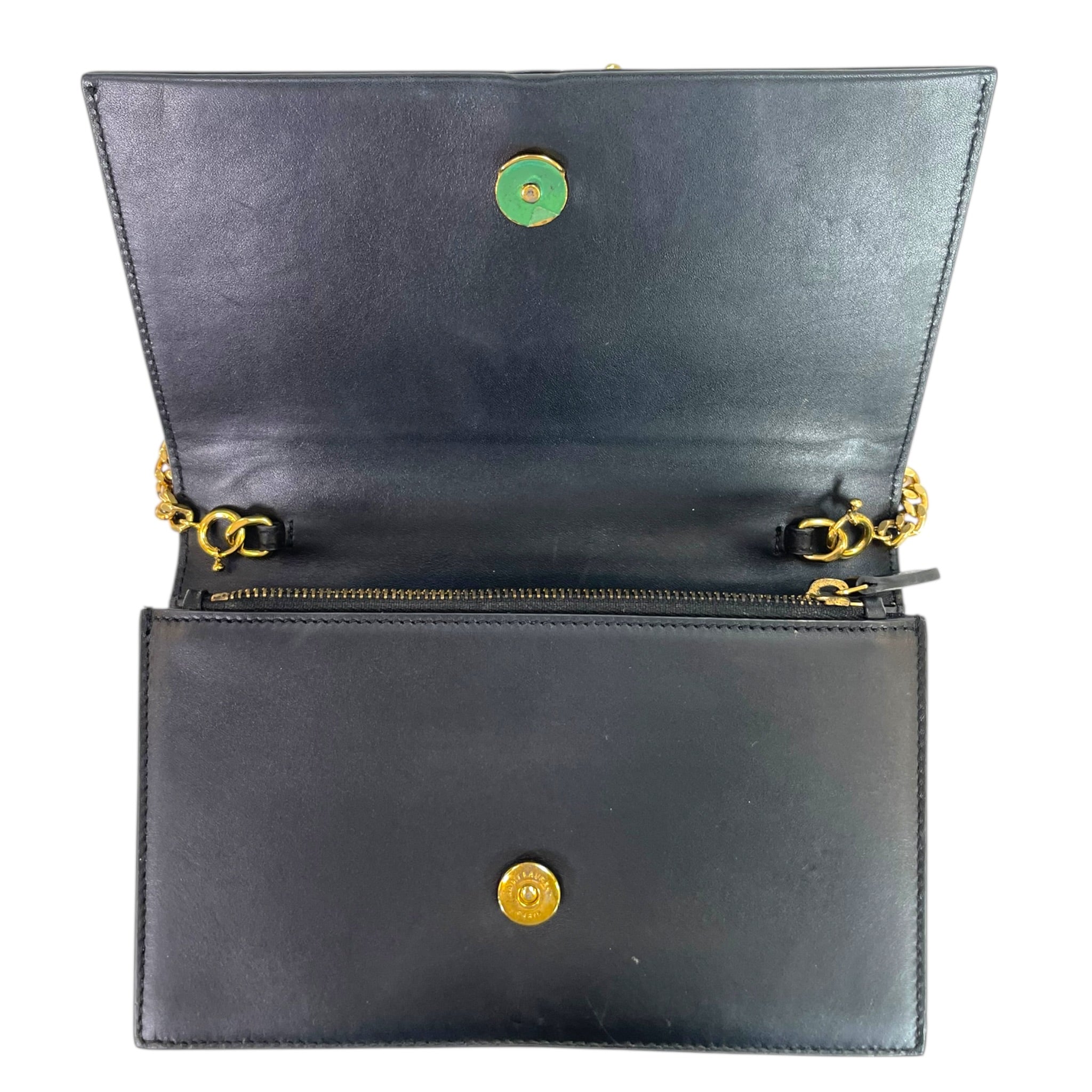 Saint Laurent Kate Tassel Clutch Black Leather