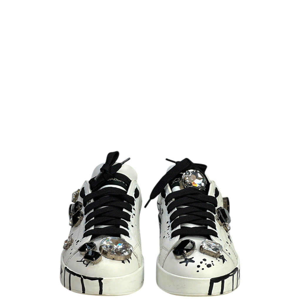 Dolce & Gabbana Portofino Sneakers White Leather Size 36.5