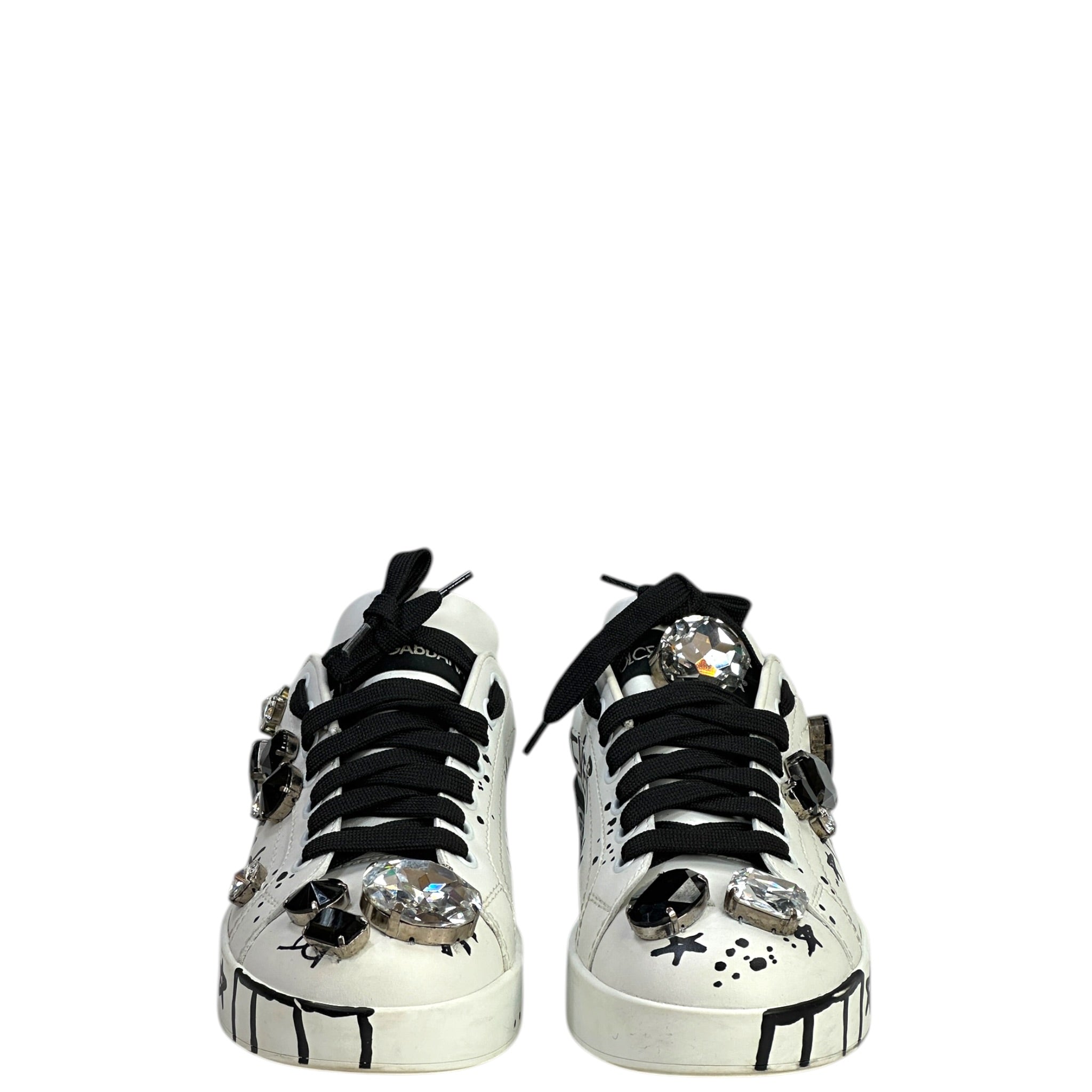 Dolce & Gabbana Portofino Sneakers White Leather Size 36.5
