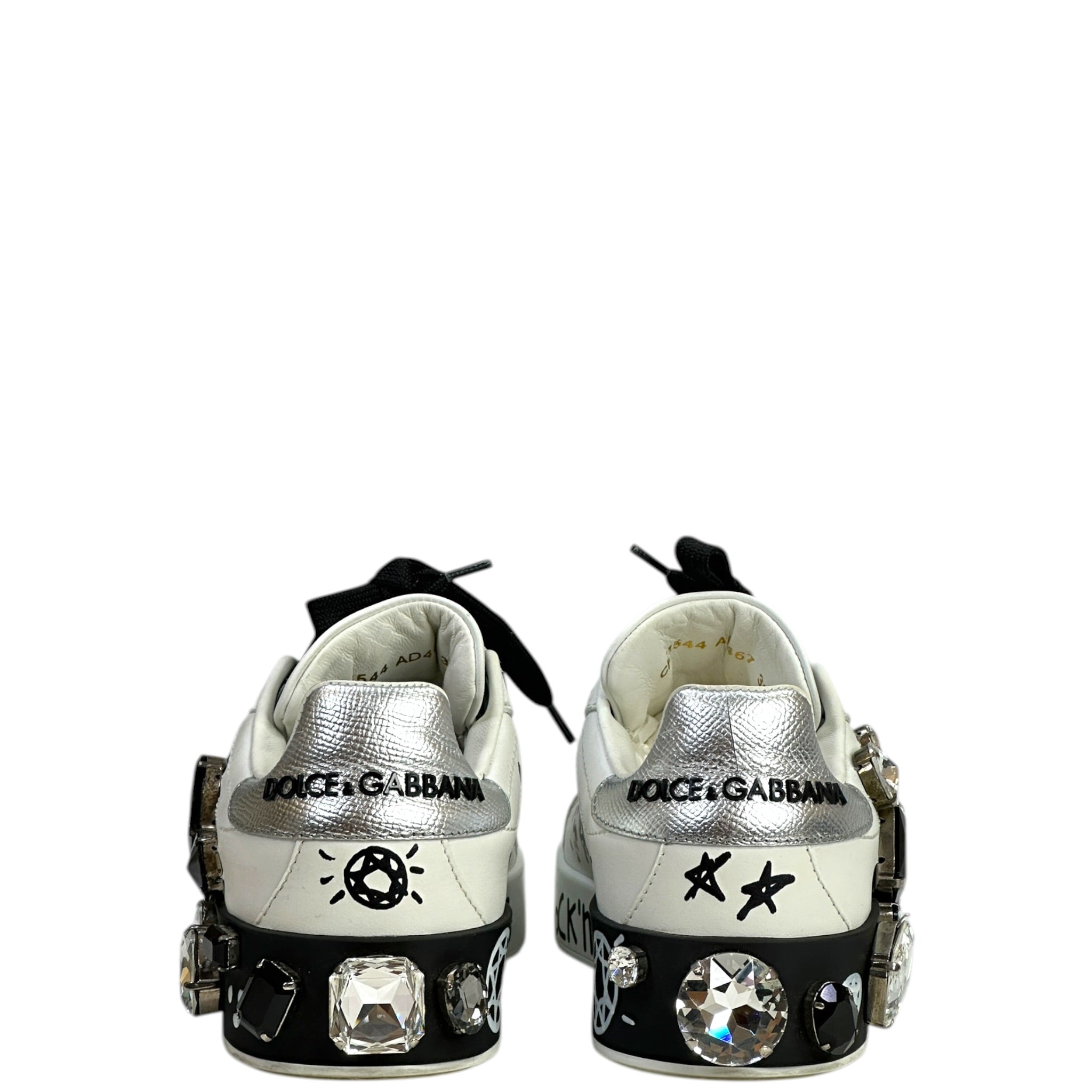 Dolce & Gabbana Portofino Sneakers White Leather Size 36.5