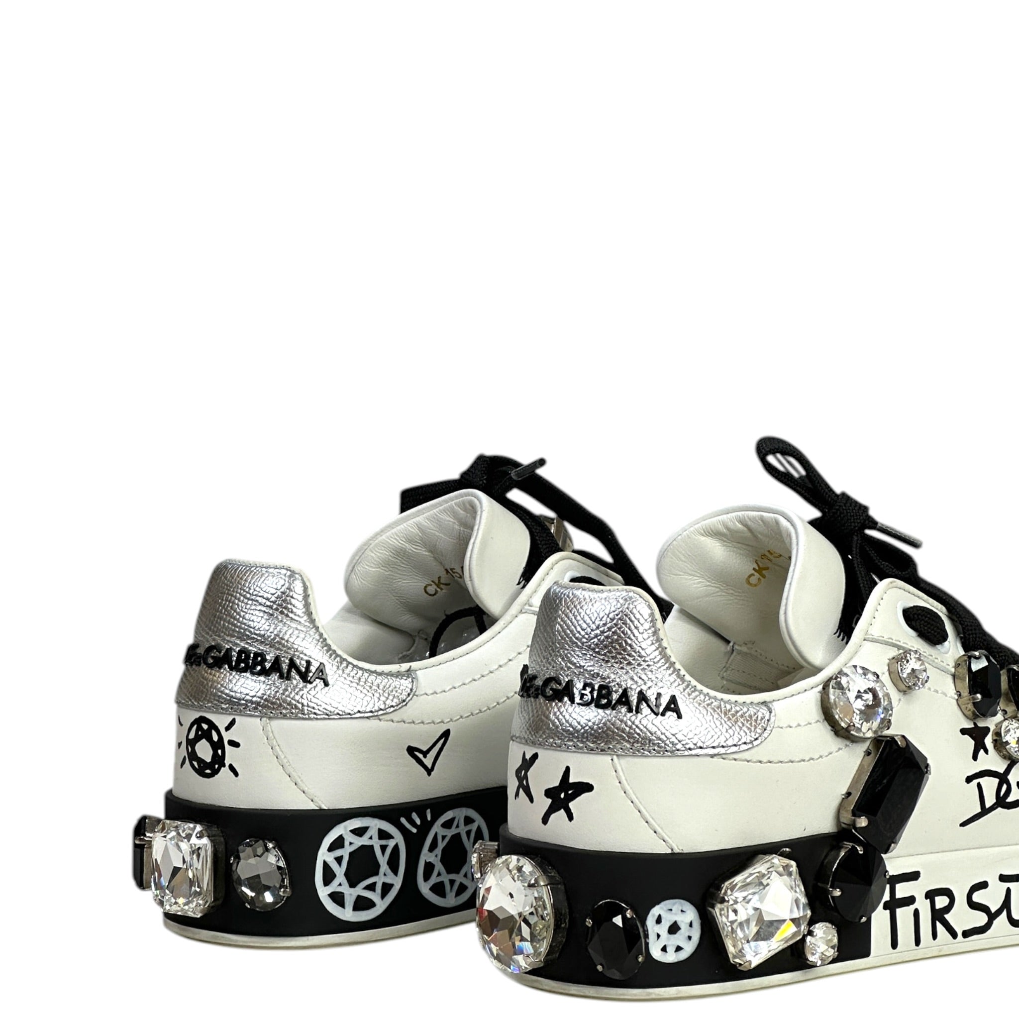 Dolce & Gabbana Portofino Sneakers White Leather Size 36.5