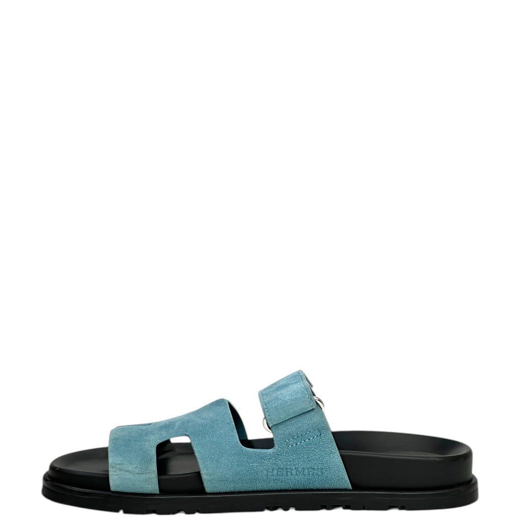 Hermès Chypre Sandals Size EU 36.5 (Bleu Jean)