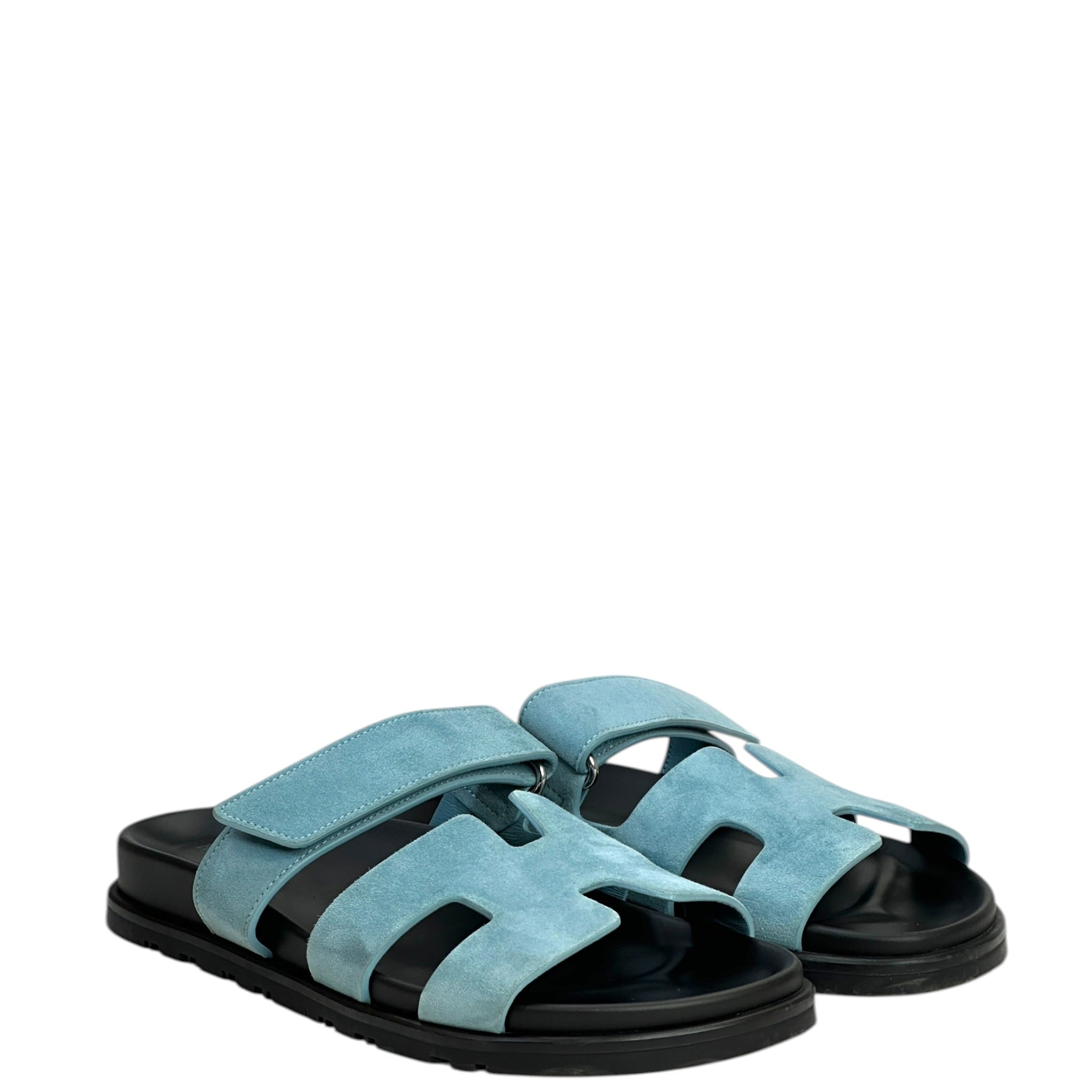 Hermès Chypre Sandals Size EU 36.5 (Bleu Jean)